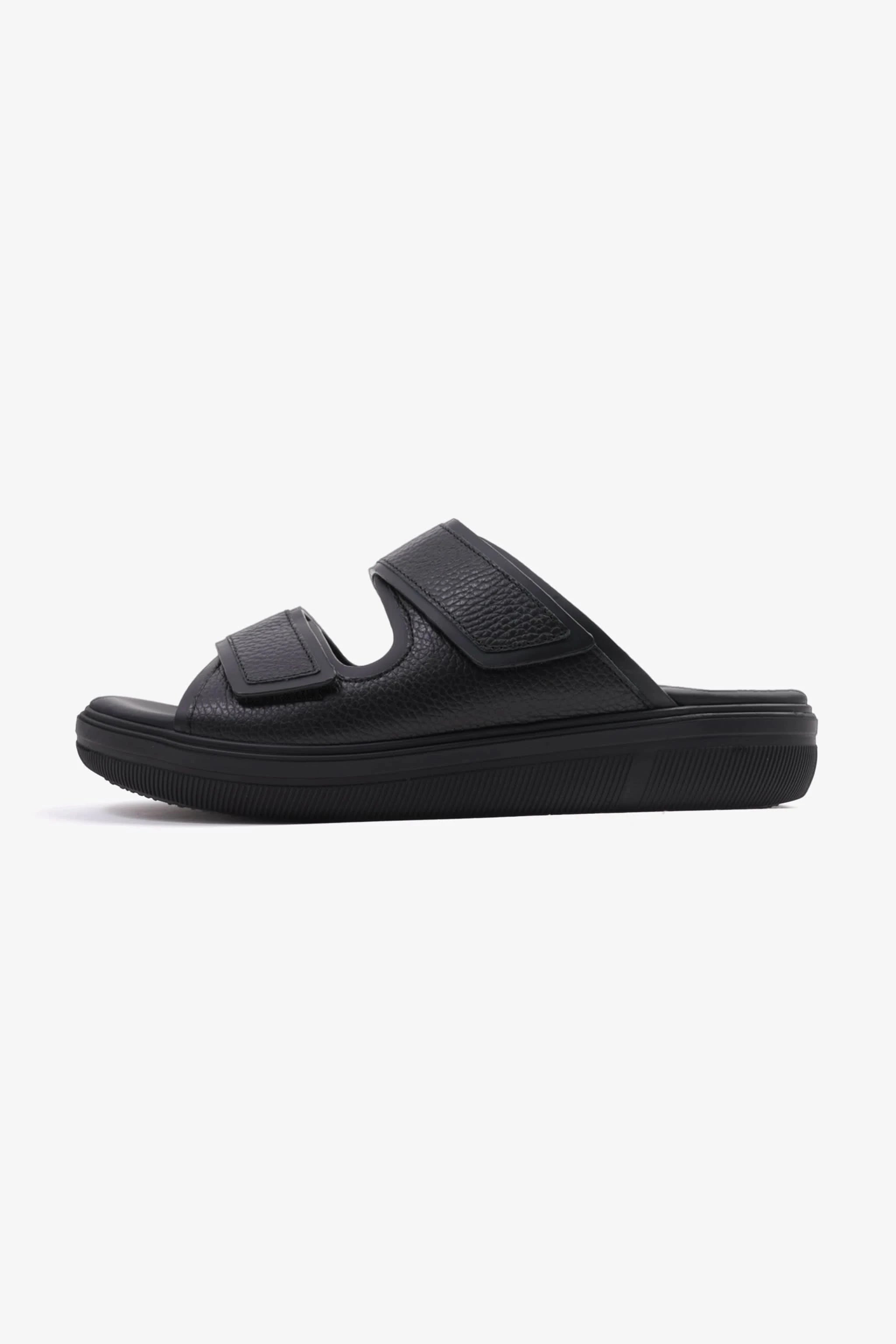UOMO CAVALIER MENS'S DESIGNER SANDALS WITH STRAP BLACK - Seventy7