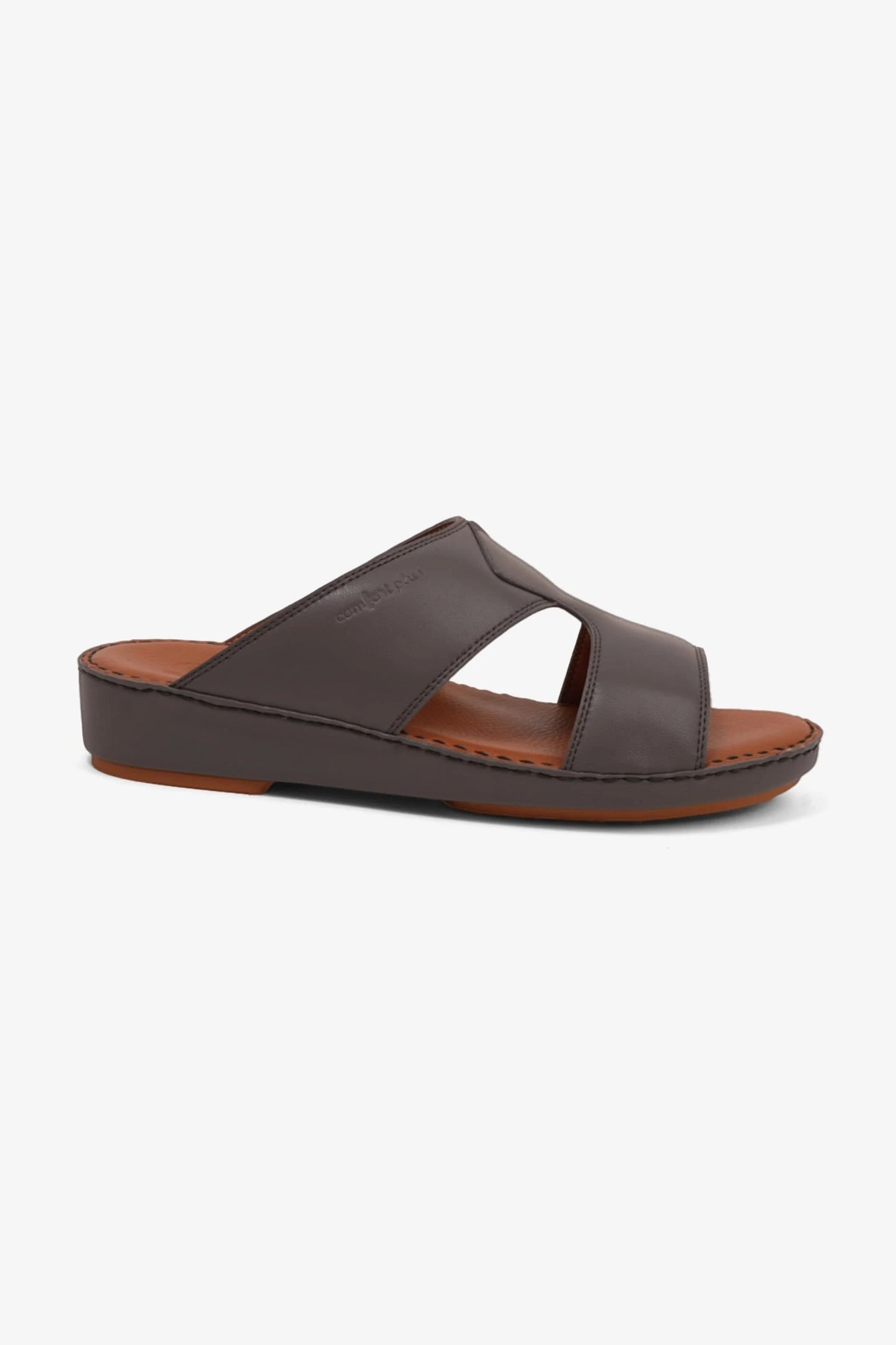 COMFORT PLUS LUXURIOUS LEATHER SANDAL FOR EVERYDAY DARK-GREY - Seventy7