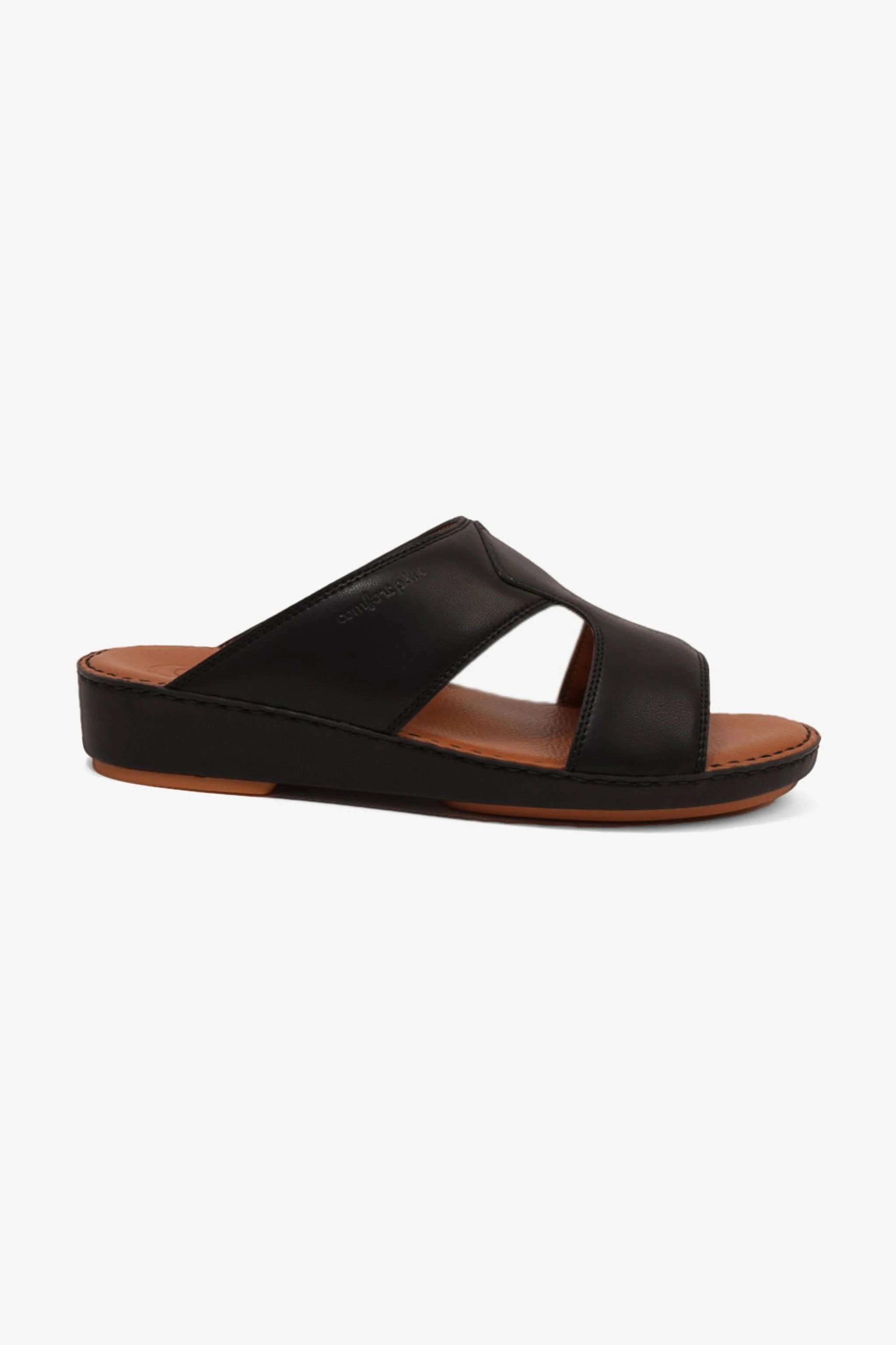 COMFORT PLUS LUXURIOUS LEATHER SANDAL FOR EVERYDAY BLACK - Seventy7