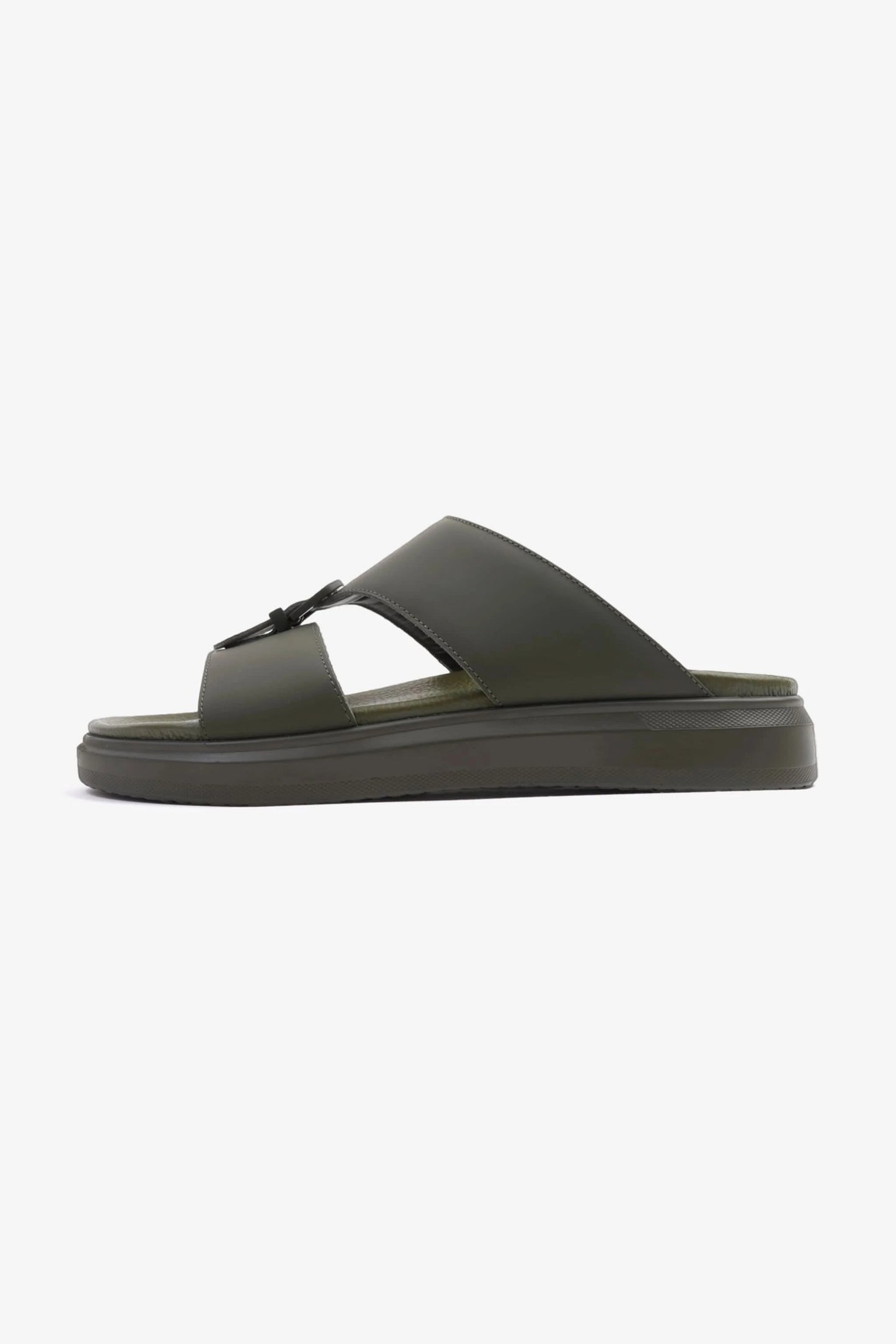 UOMO CAVALIER MENS ARABIC CLASSIC TRIM EXTRA CUSHIONED SANDAL OLIVE - Seventy7