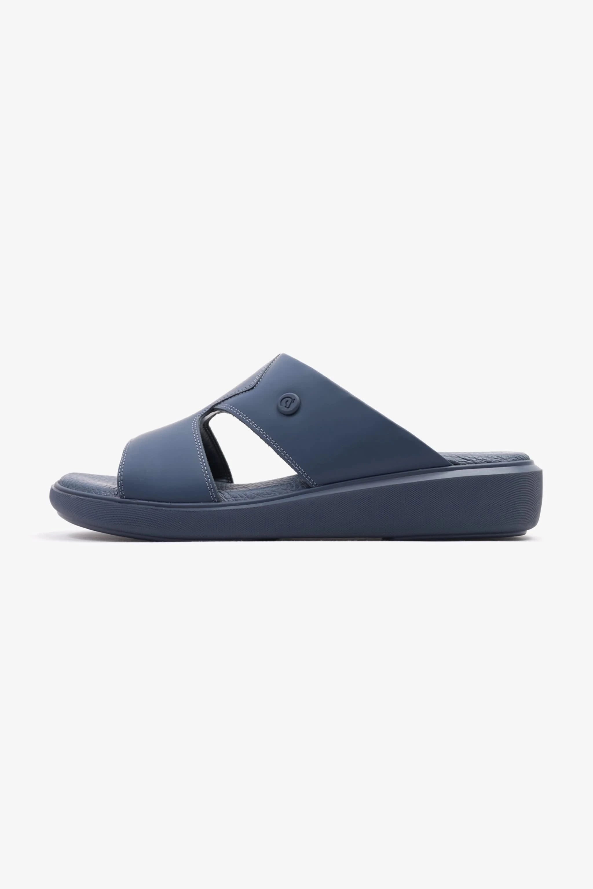 Uomo Cavalier Stylish Comfortable Footbed, Adjustable Side Clasp Navy - Seventy7