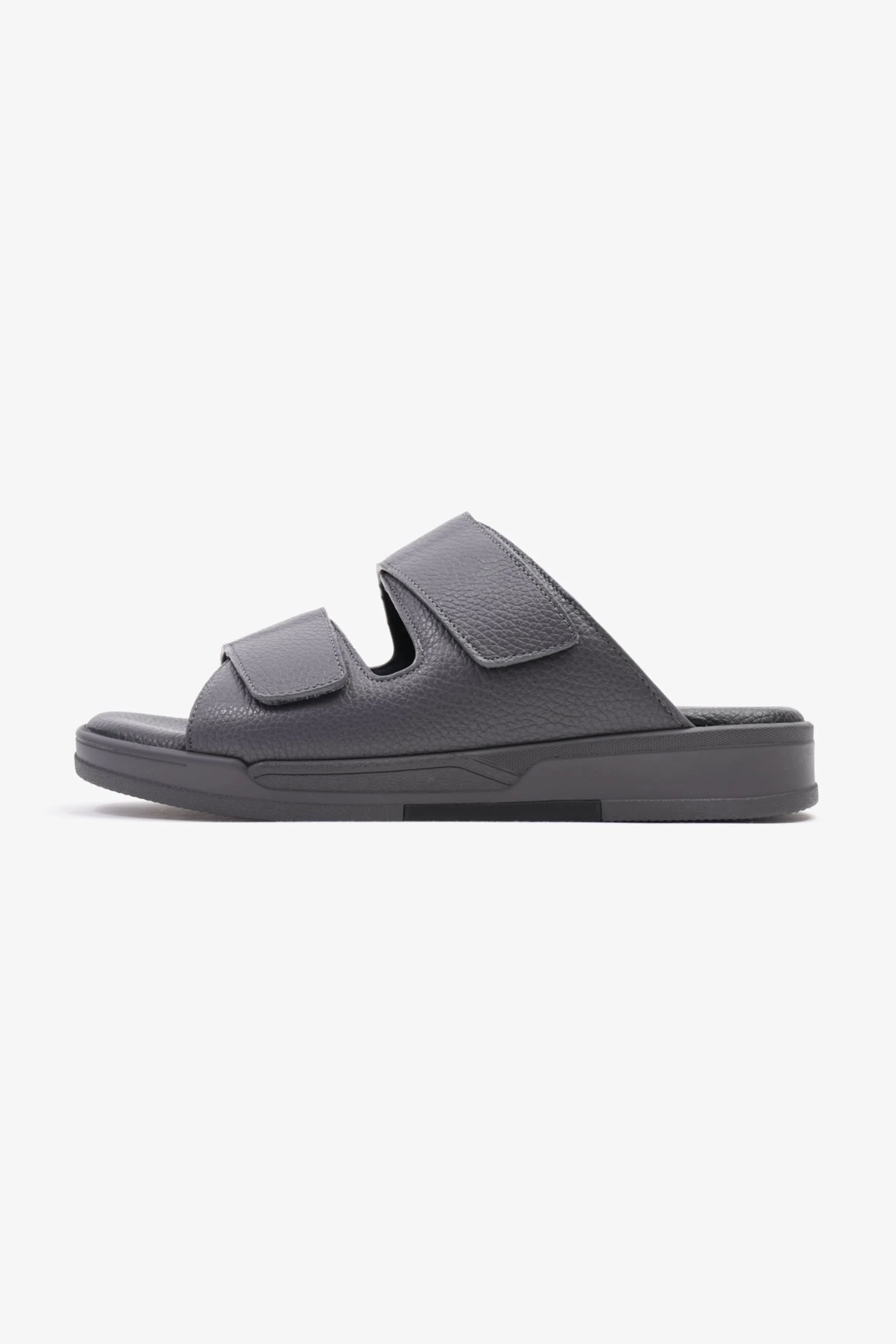 UOMO CAVALIER MEN'S LEATHER SANDALS, COMFORTABLE FOOTBED, SUMMER WEAR, VERSATILE GREY - Seventy7