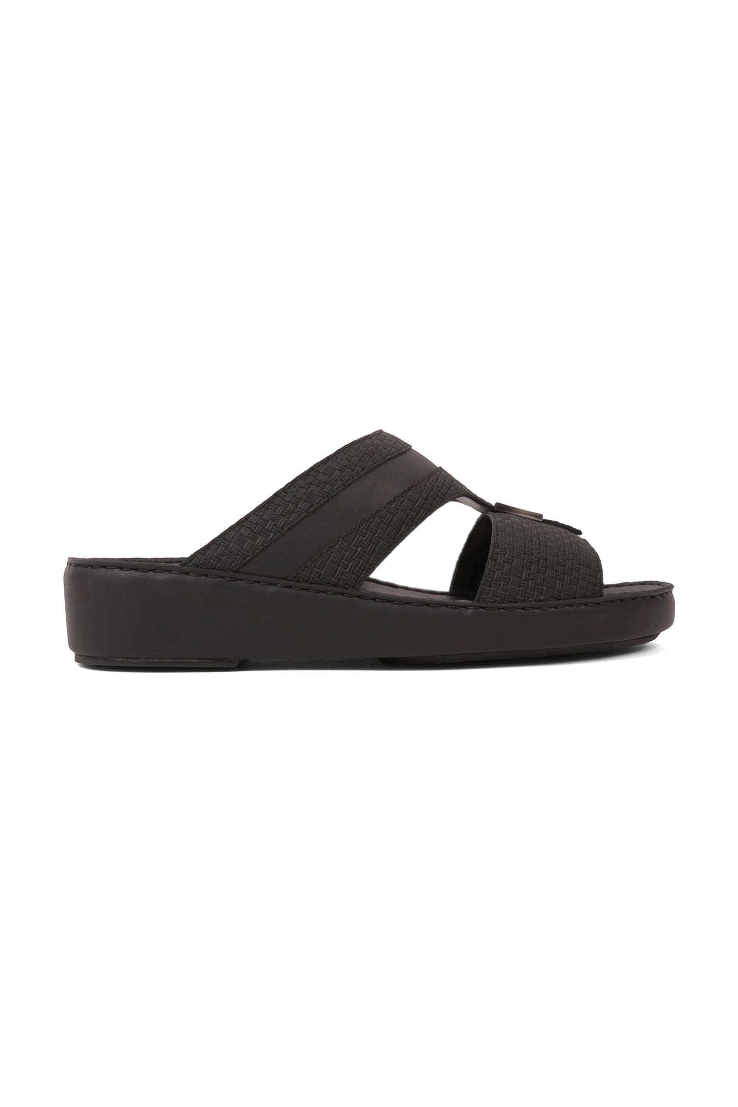UOMO CAVALIER HANDCRAFTED COMFORT LEATHER ARABIC SANDALS BLACK - Seventy7