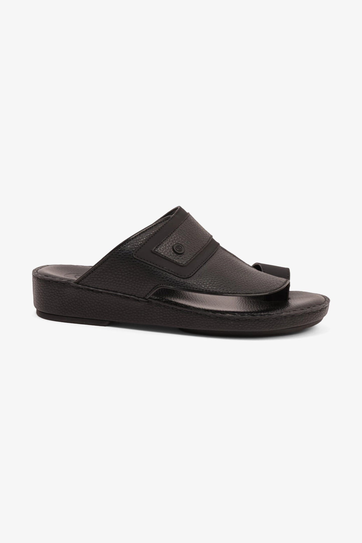 COMFORT PLUS LEATHER SANDALS WITH COMFORTABLE FOOTBED BLACK - Seventy7