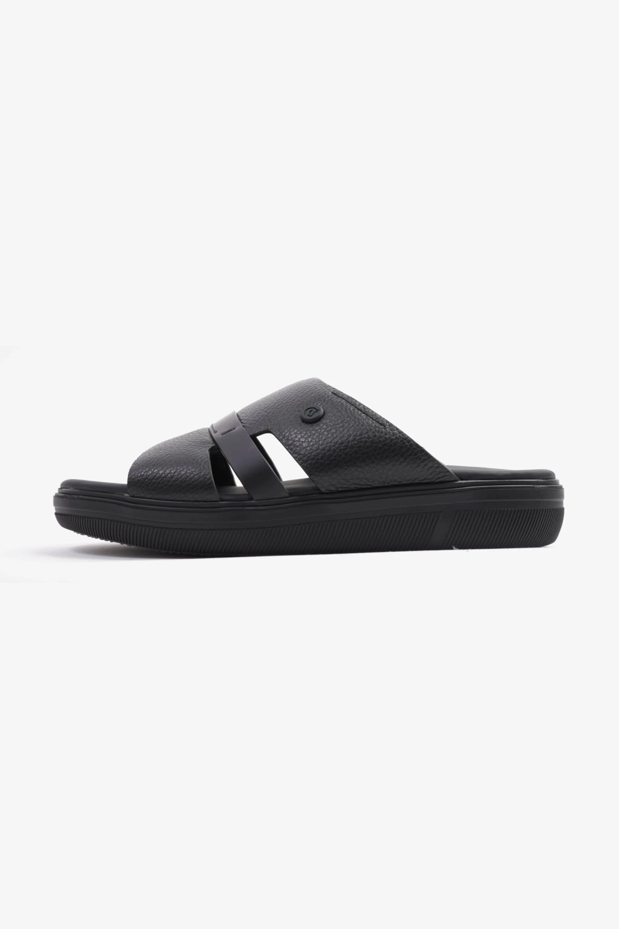 UOMO CAVALIER ARABIC SANDALS MEN'S CRAFTED GENUINE LEATHER BLACK - Seventy7