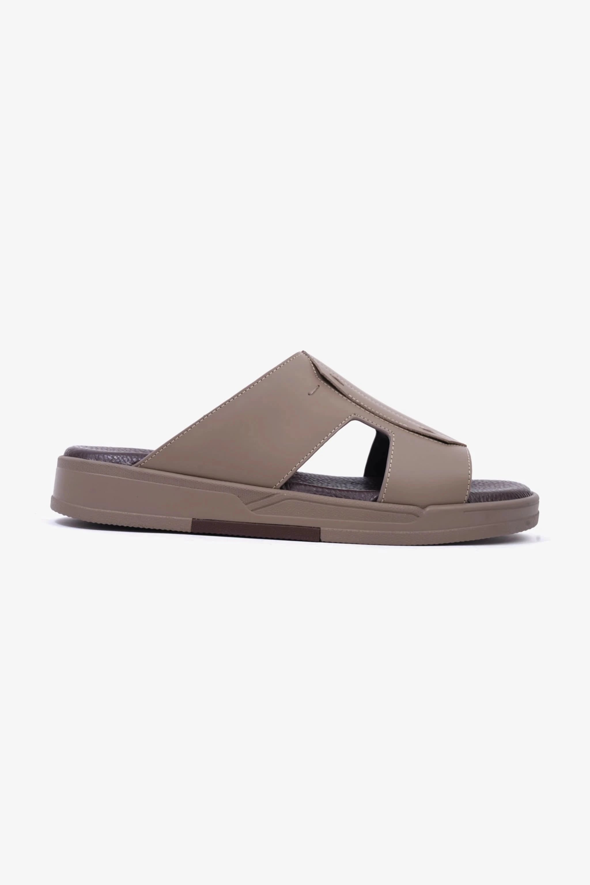 UOMO CAVALIER Men's Leather Slide Sandals with Cushioned Footbed Stone - Seventy7