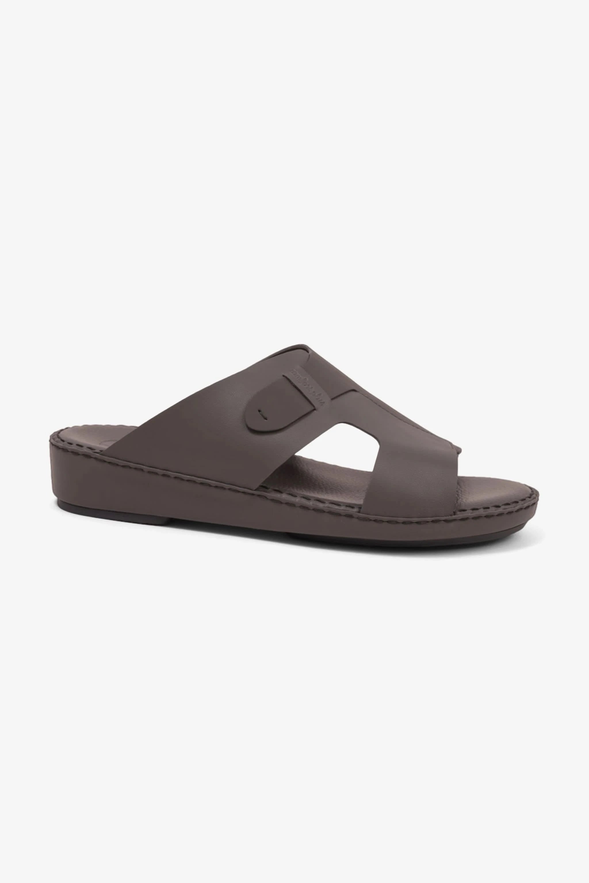 COMFORT PLUS ULTRA COMFORTABLE LEATHER SLIP-ON SANDALS DARK-GREY - Seventy7