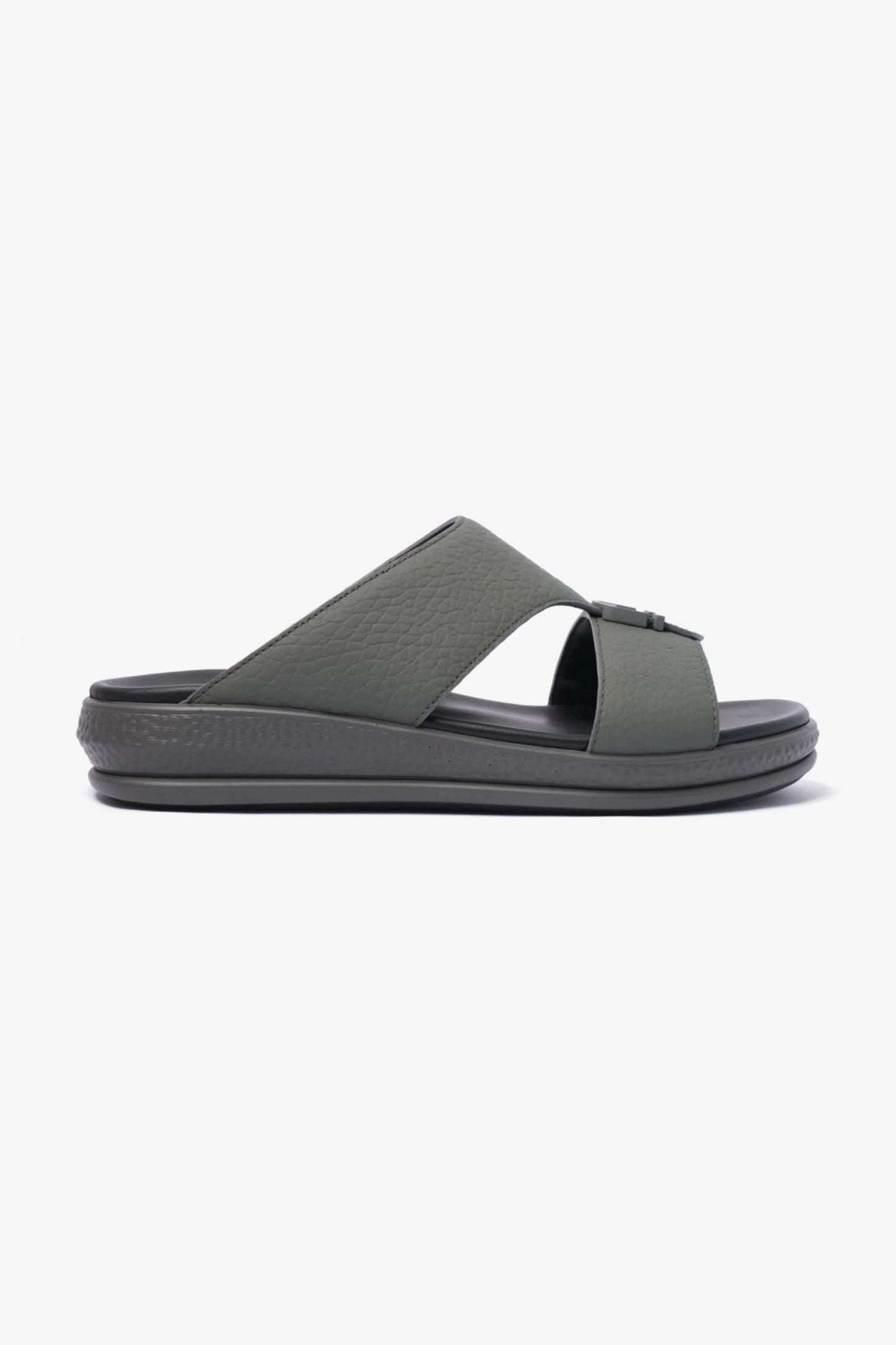 COMFORT PPLUS STYLISH TRIMS MENS LEATHER SANDALS GREY - Seventy7