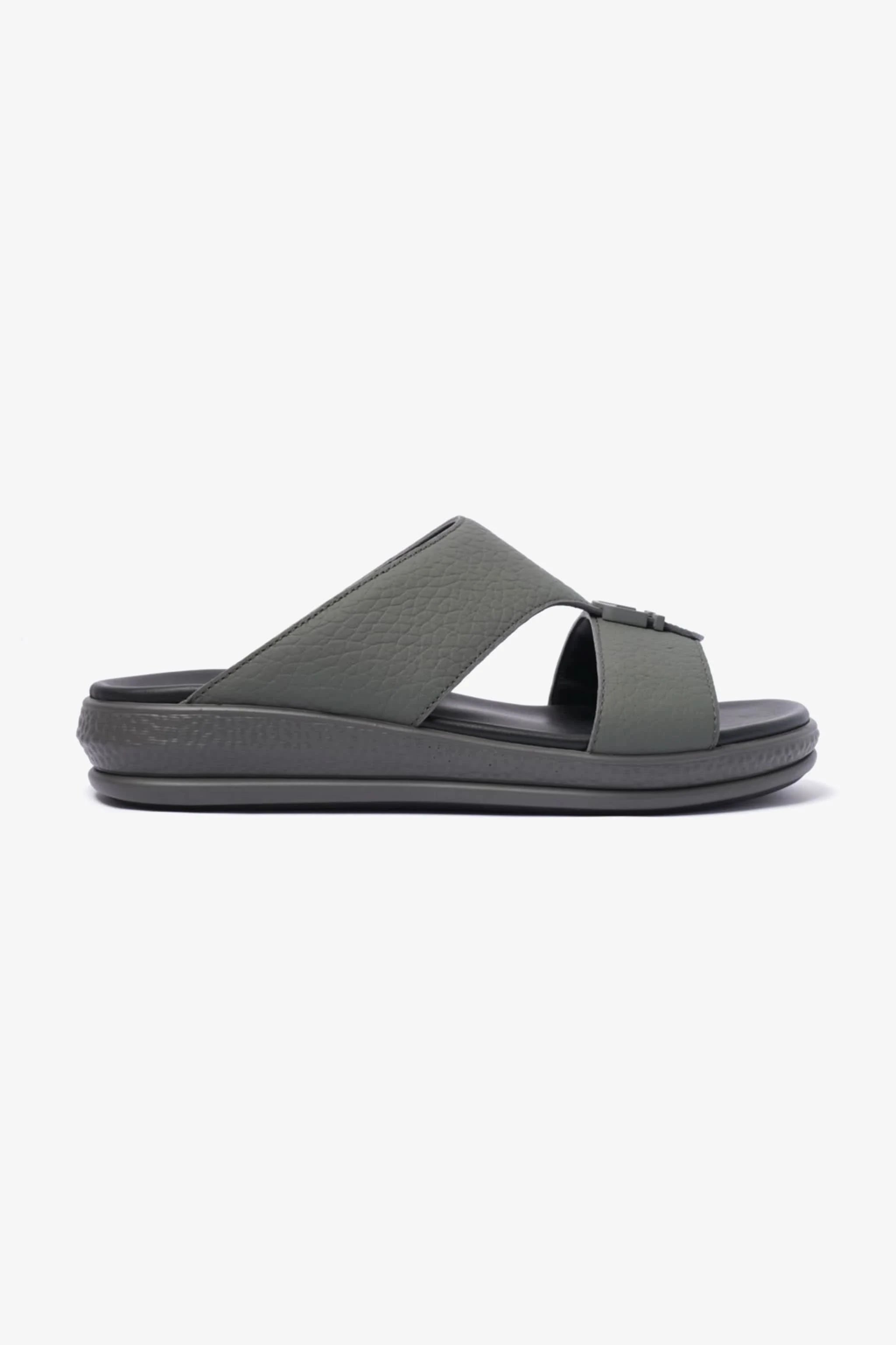 COMFORT PPLUS STYLISH TRIMS MENS LEATHER SANDALS GREY - Seventy7