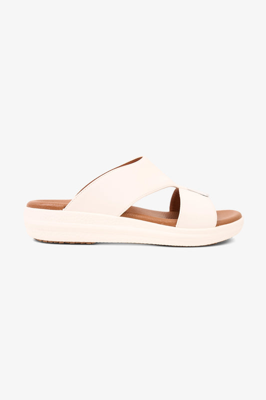 COMFORT PLUS SLEEK CUSHION ARABIC SANDALS WHITE - Seventy7