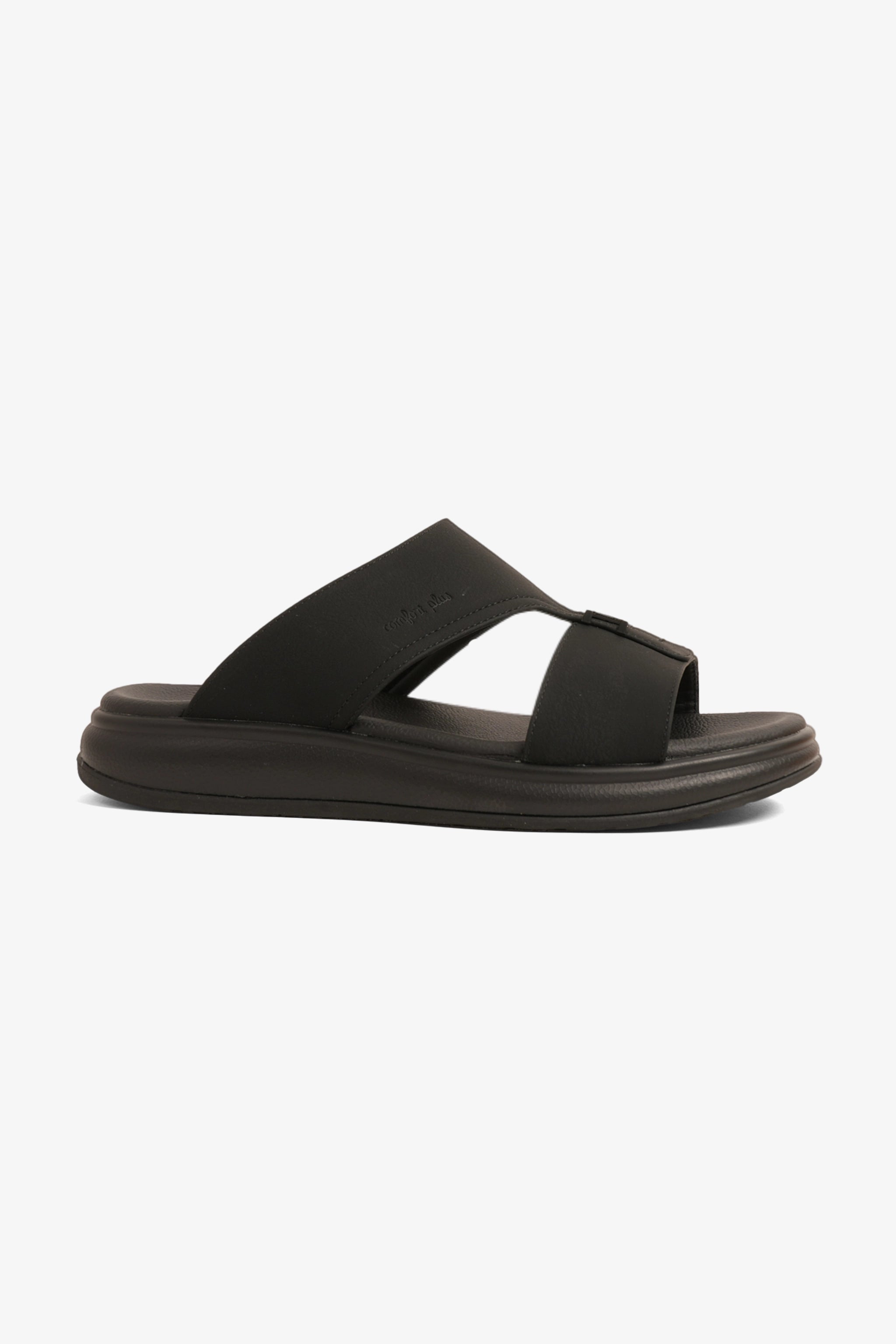 COMFORT PLUS MEN'S SUPER SLEEK SANDALS BLACK - Seventy7