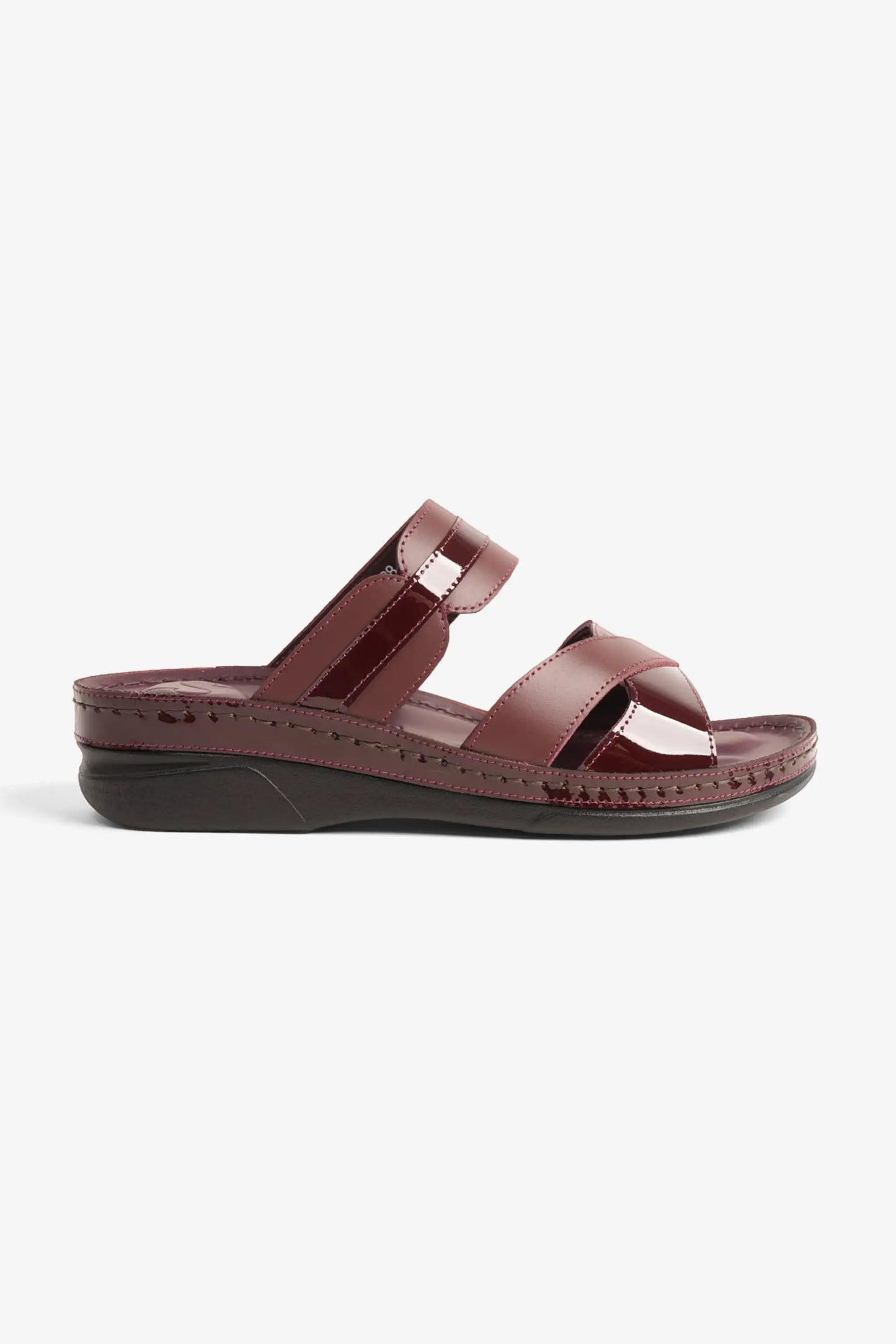 COMFORT PLUS ULTRA SOFT LEATHER SLIDES WOMEN'S CHERRY - Seventy7