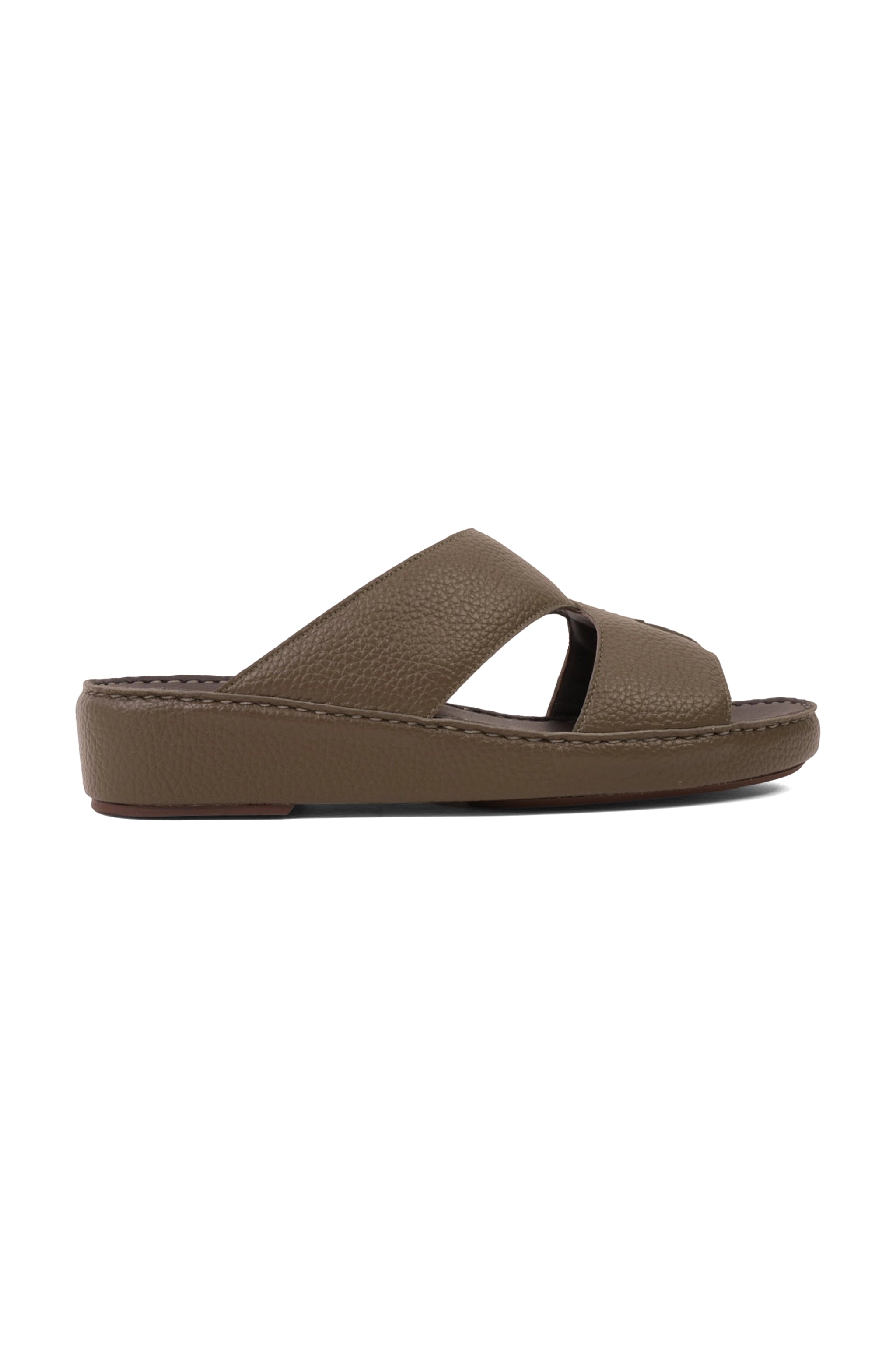UOMO CAVALIER ELITE TRADITIONAL LEATHER ARABIC SANDALS OLIVE - Seventy7
