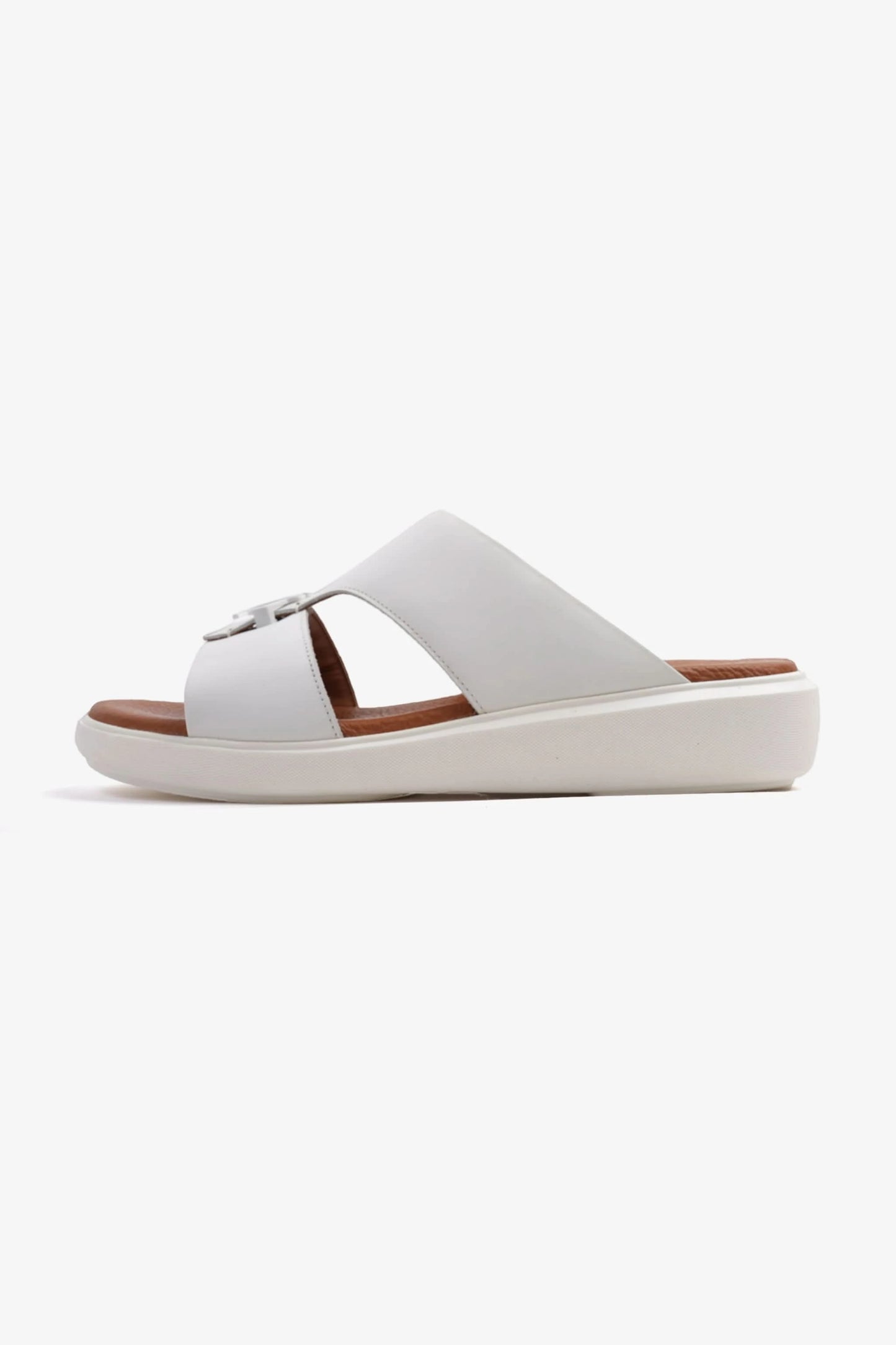 SOFT FOOTBED MENS ARABIC UOMO CAVALIER SANDALS WHITE - Seventy7