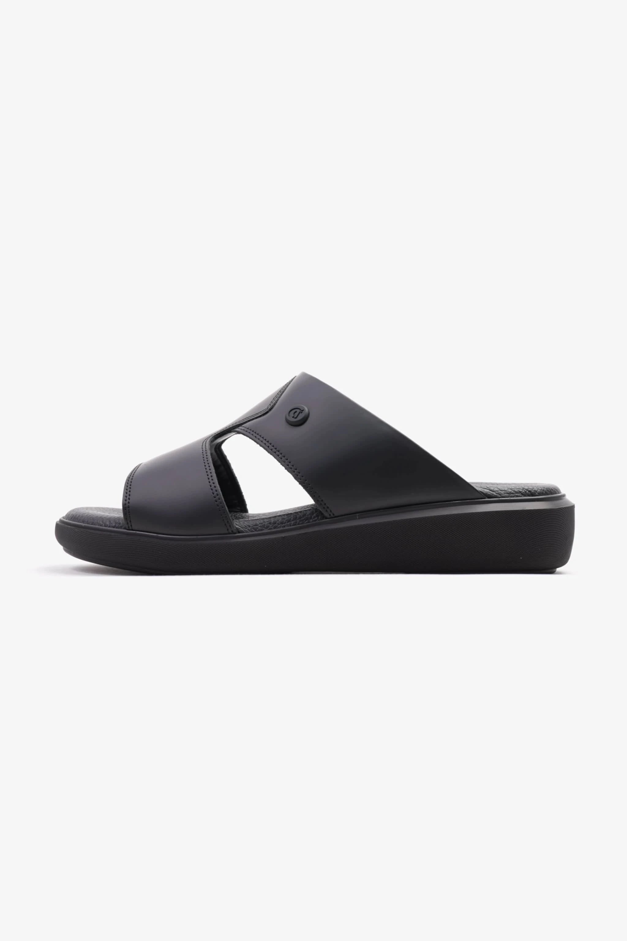 Uomo Cavalier Stylish Comfortable Footbed, Adjustable Side Clasp Black - Seventy7