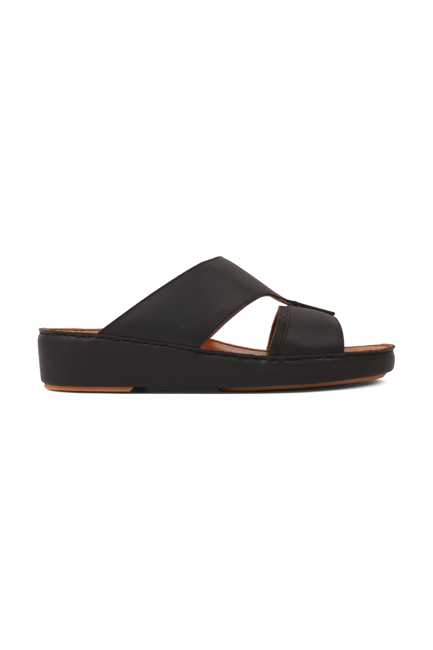 UOMO CAVALIER PREMIUM LEATHER TRADITIONAL ARABIC SANDALS BLACK - Seventy7
