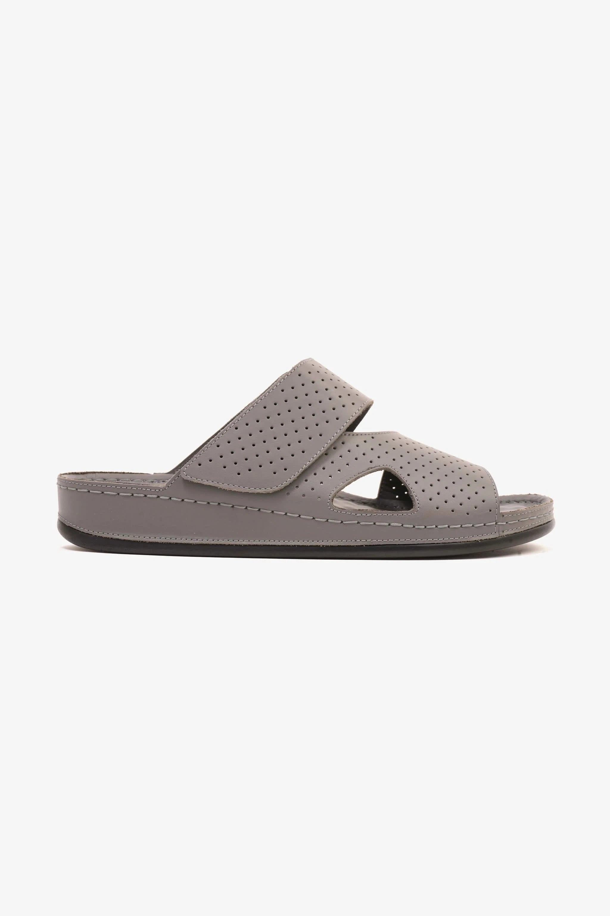 Comfort Plus Men's Al Waha Textured Slip-On Arabic Sandals Grey - Seventy7