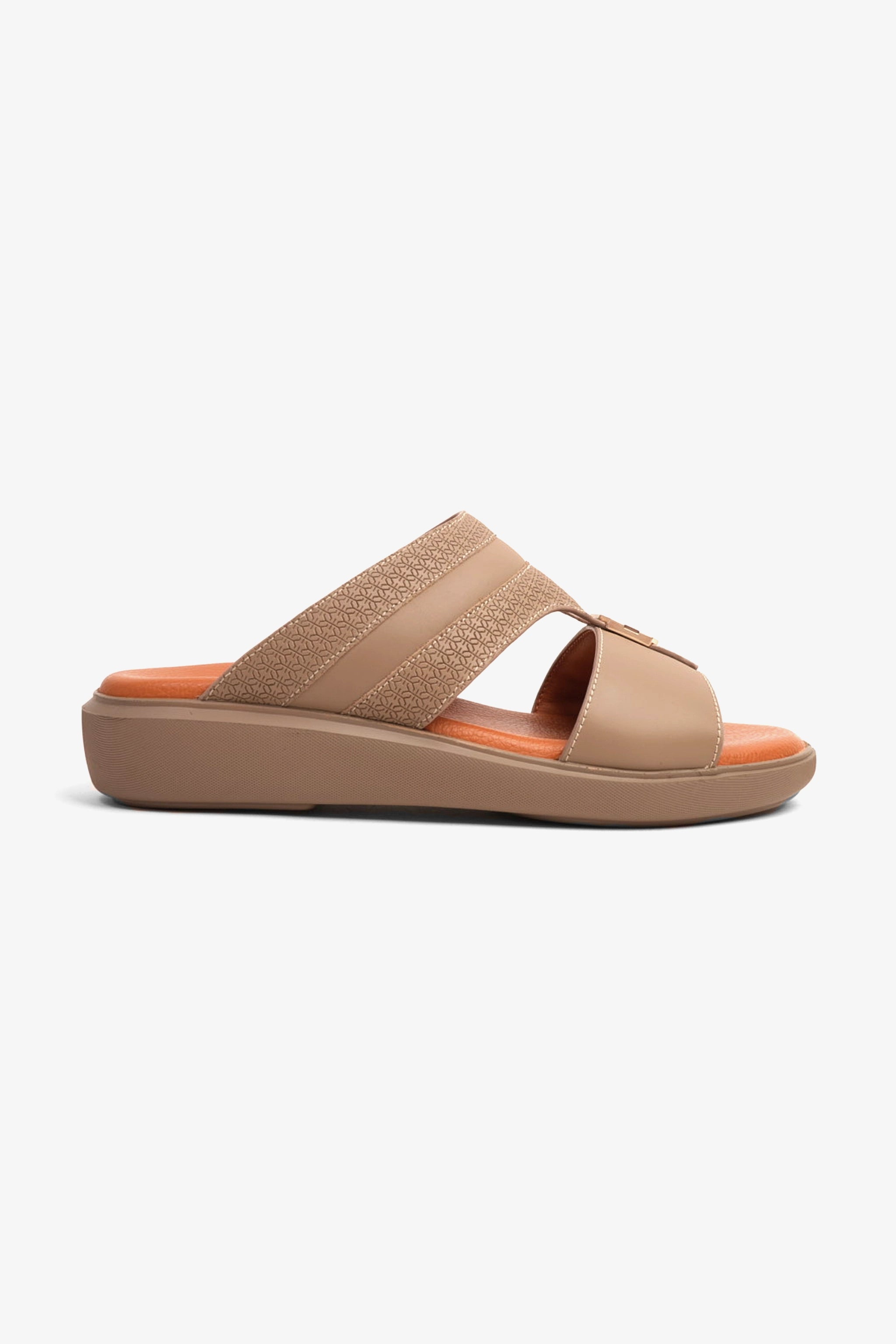 UOMO CAVALIER MEN'S LEATHER TEXTURED SANDALS EARTH - Seventy7