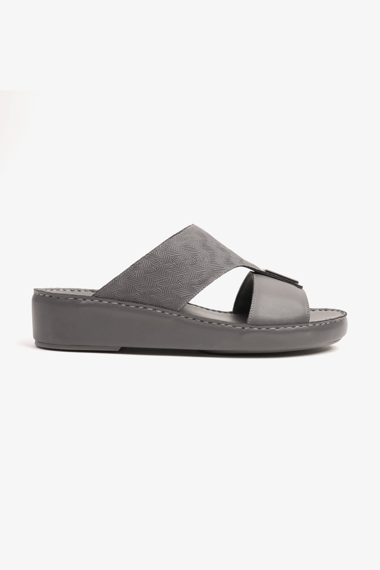 UOMO CAVALIER ULTRA COMFORTABLE MODERN LEATHER SANDALS GREY - Seventy7