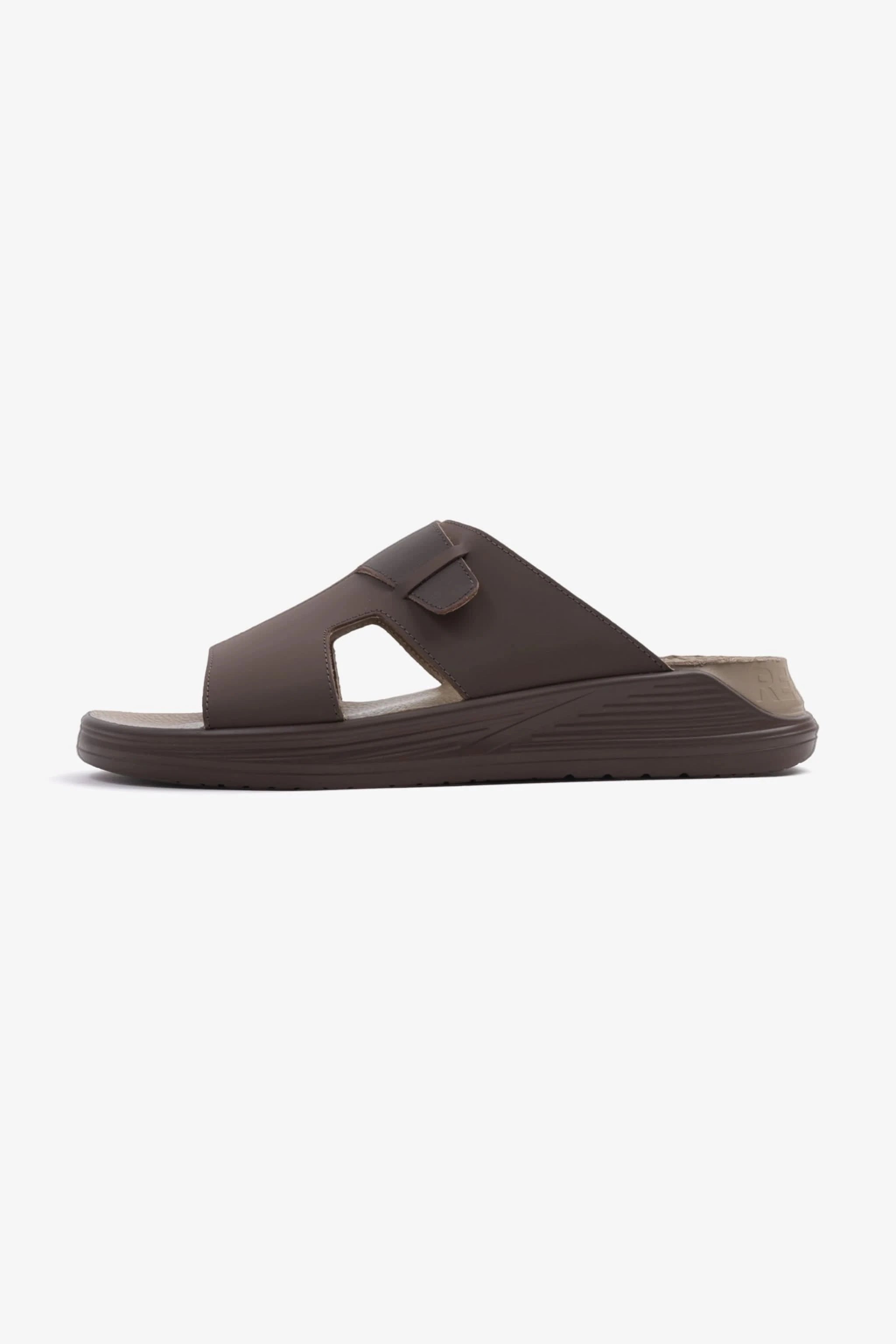 UOMO CAVALIER CLASSIC TRADITIONAL ARAB SANDALS BUCKLE STRAPS BROWN - Seventy7
