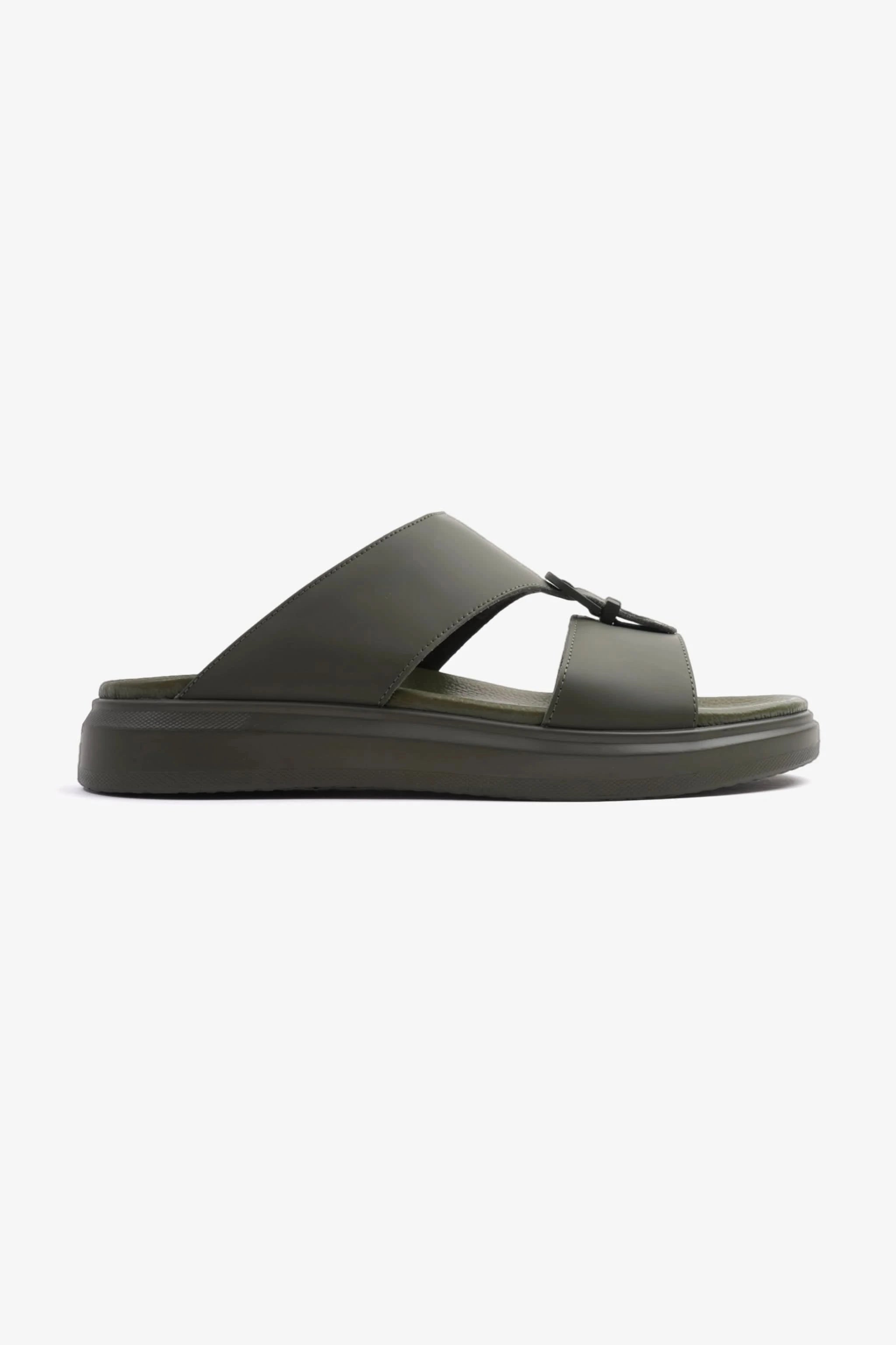 UOMO CAVALIER MENS ARABIC CLASSIC TRIM EXTRA CUSHIONED SANDAL OLIVE - Seventy7