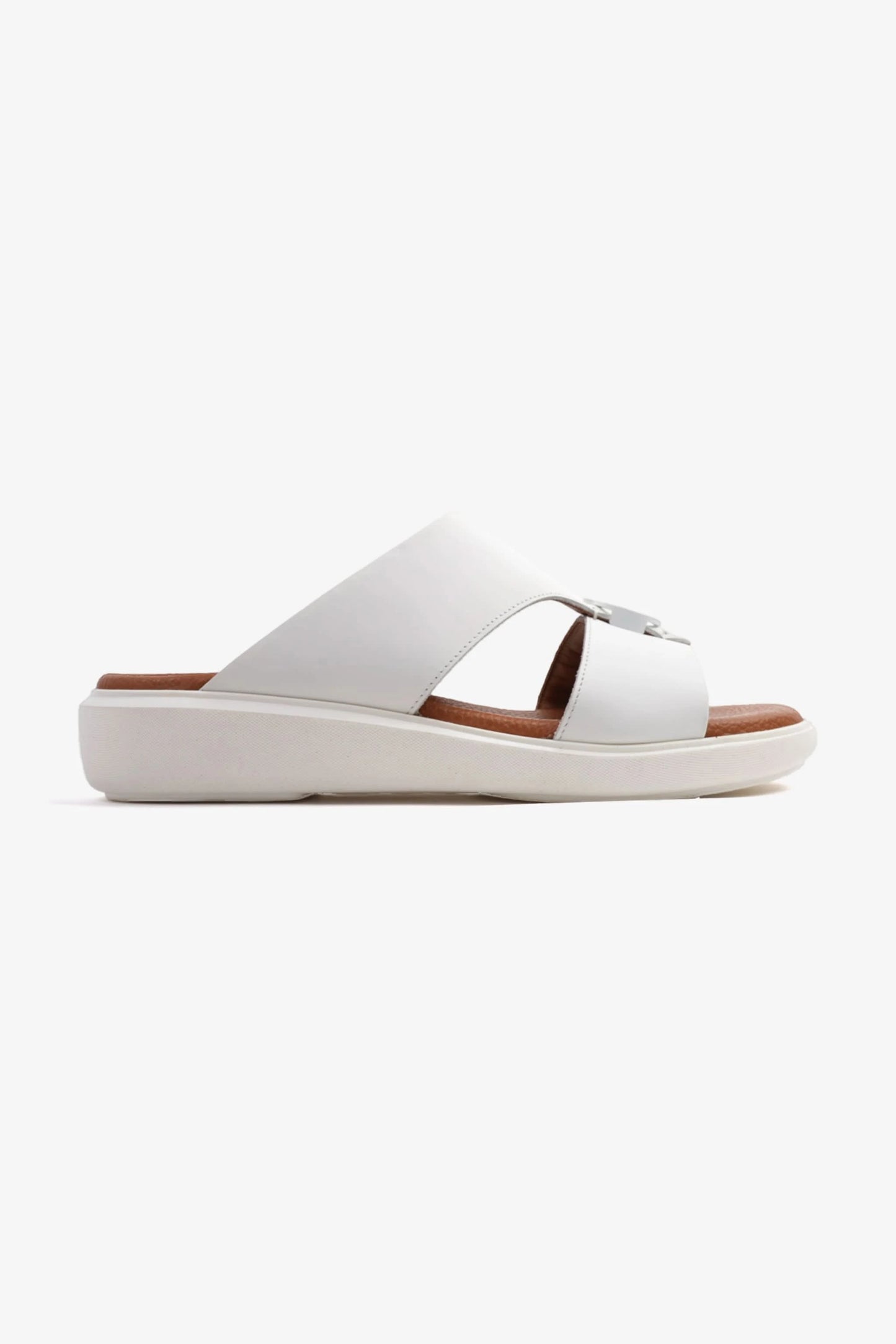 SOFT FOOTBED MENS ARABIC UOMO CAVALIER SANDALS WHITE - Seventy7