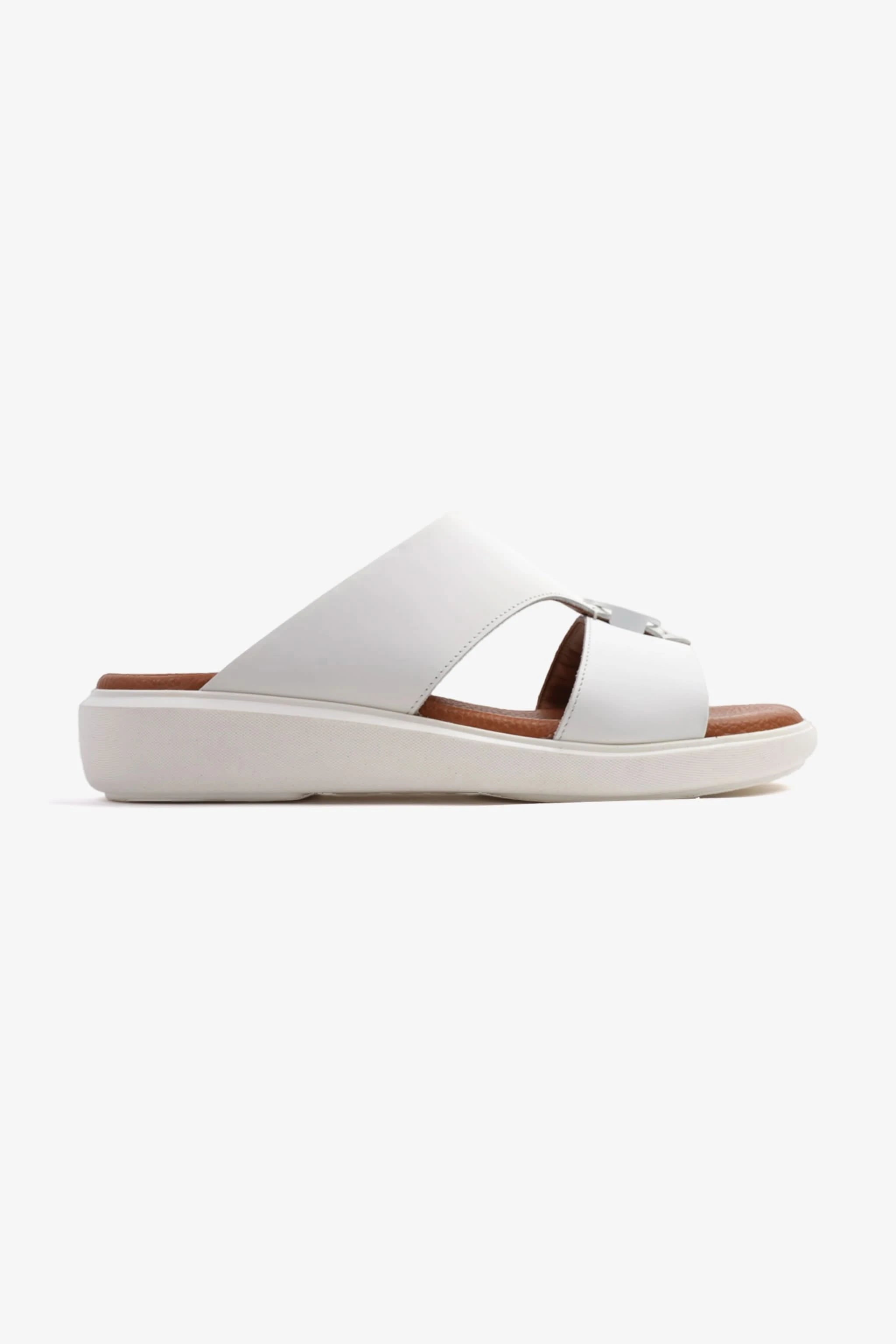 SOFT FOOTBED MENS ARABIC UOMO CAVALIER SANDALS WHITE - Seventy7