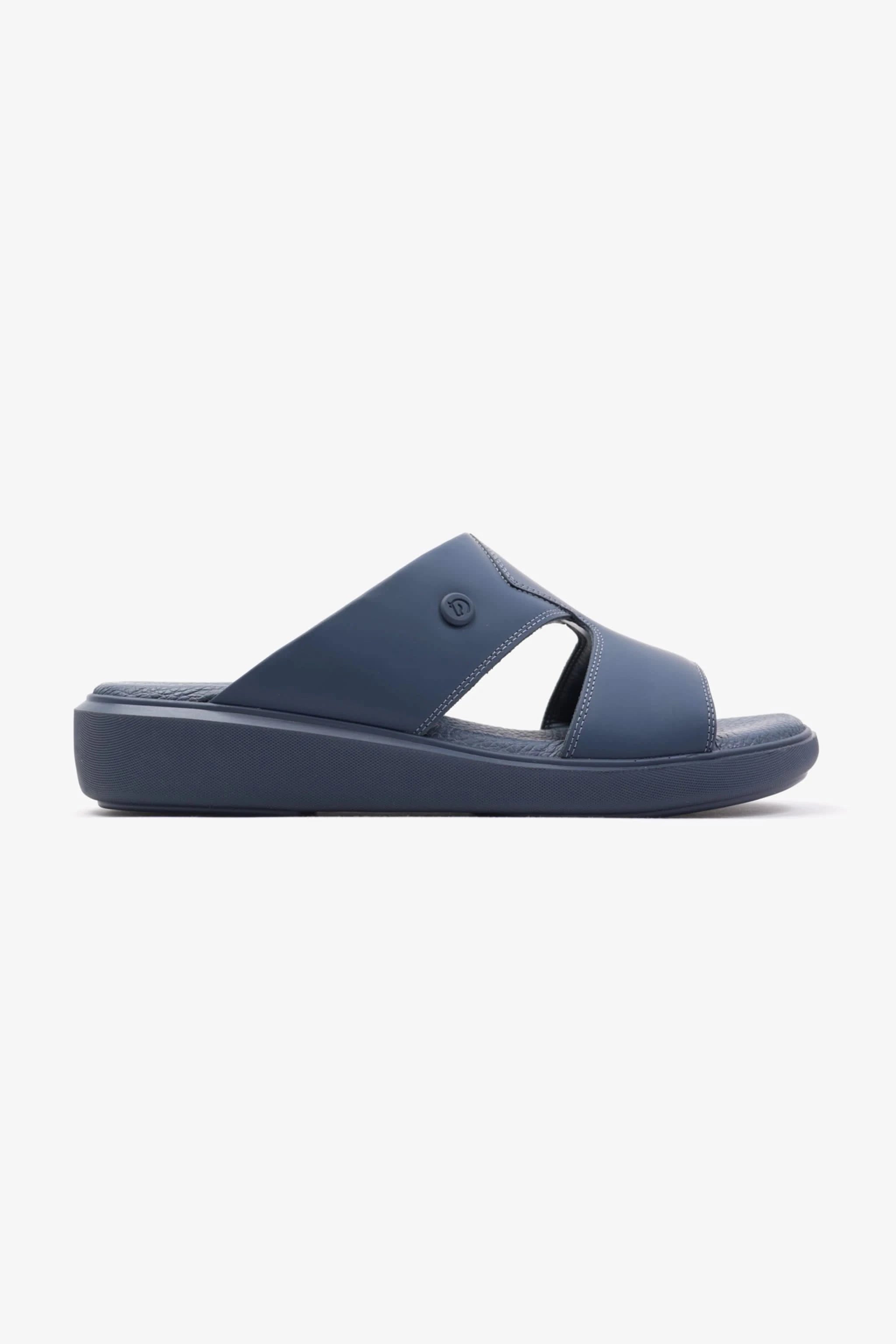 Uomo Cavalier Stylish Comfortable Footbed, Adjustable Side Clasp Navy - Seventy7
