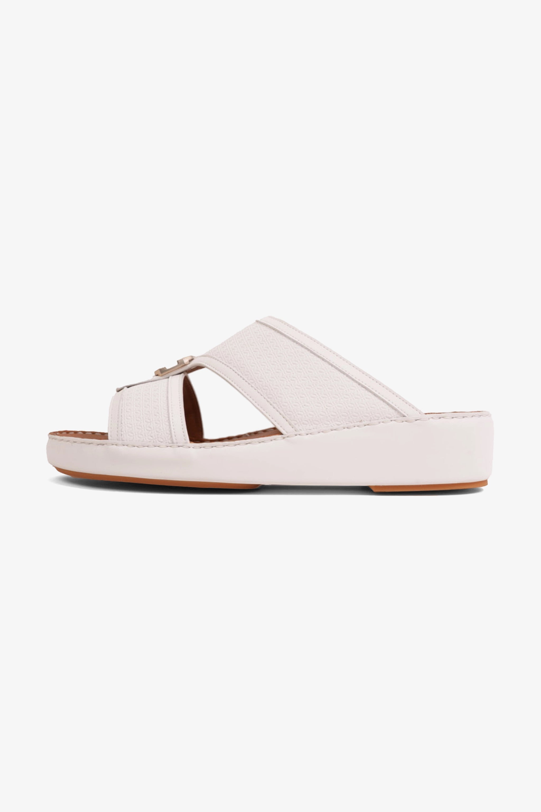 UOMO CAVALIER MEN'S PREMIUM ARABIC SANDALS WHITE - Seventy7