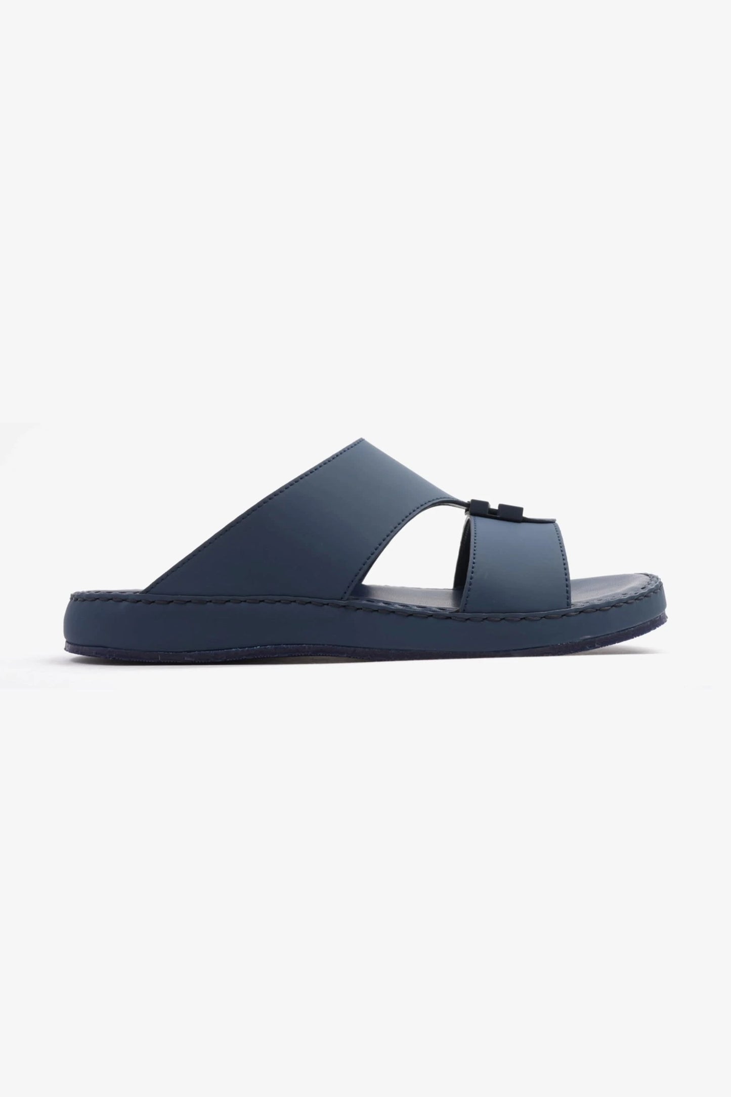COMFORT PLUS MATTE LEATHER STYLISH TRIM MENS SANDALS NAVY - Seventy7