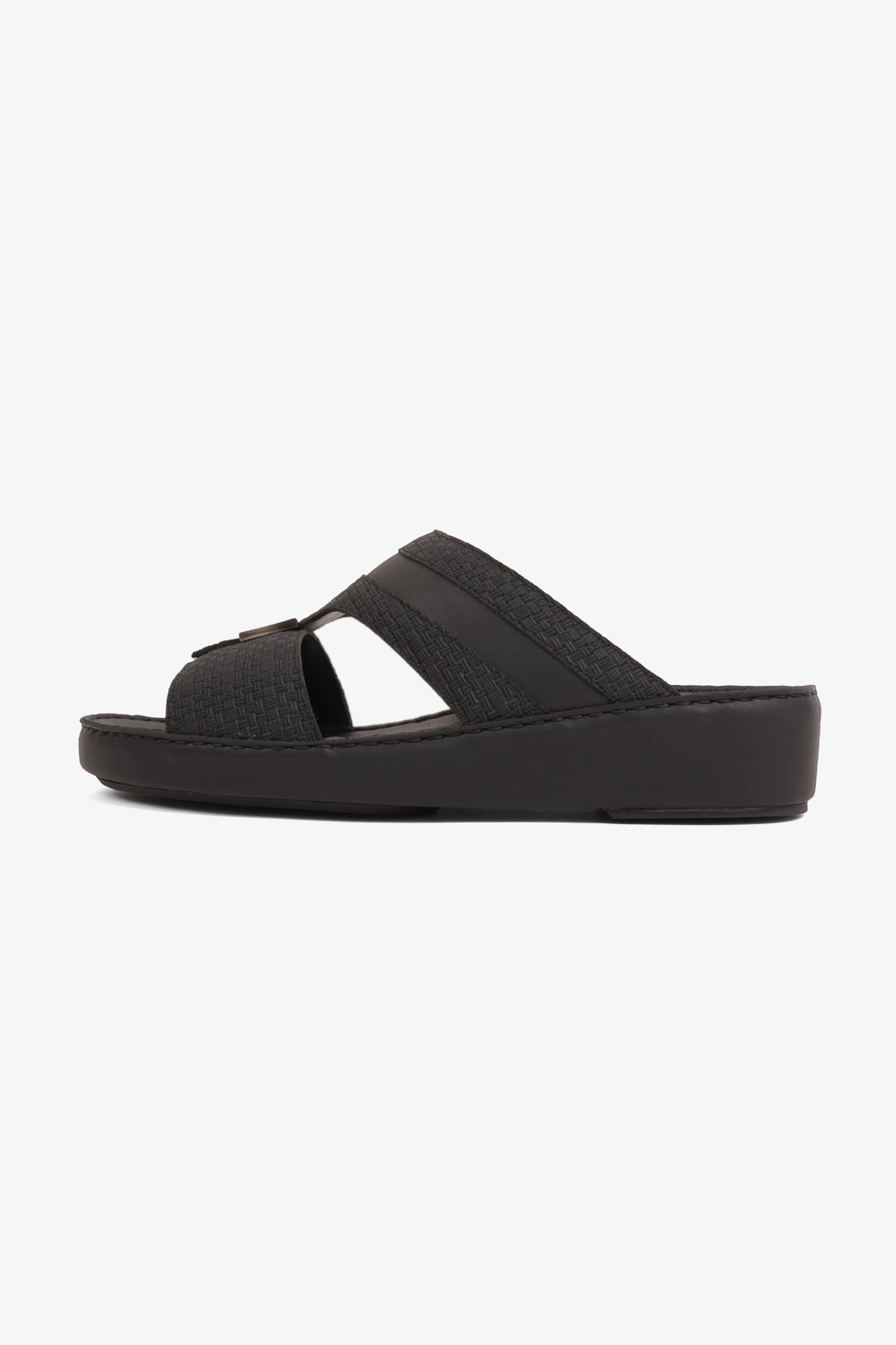 UOMO CAVALIER HANDCRAFTED COMFORT LEATHER ARABIC SANDALS BLACK - Seventy7