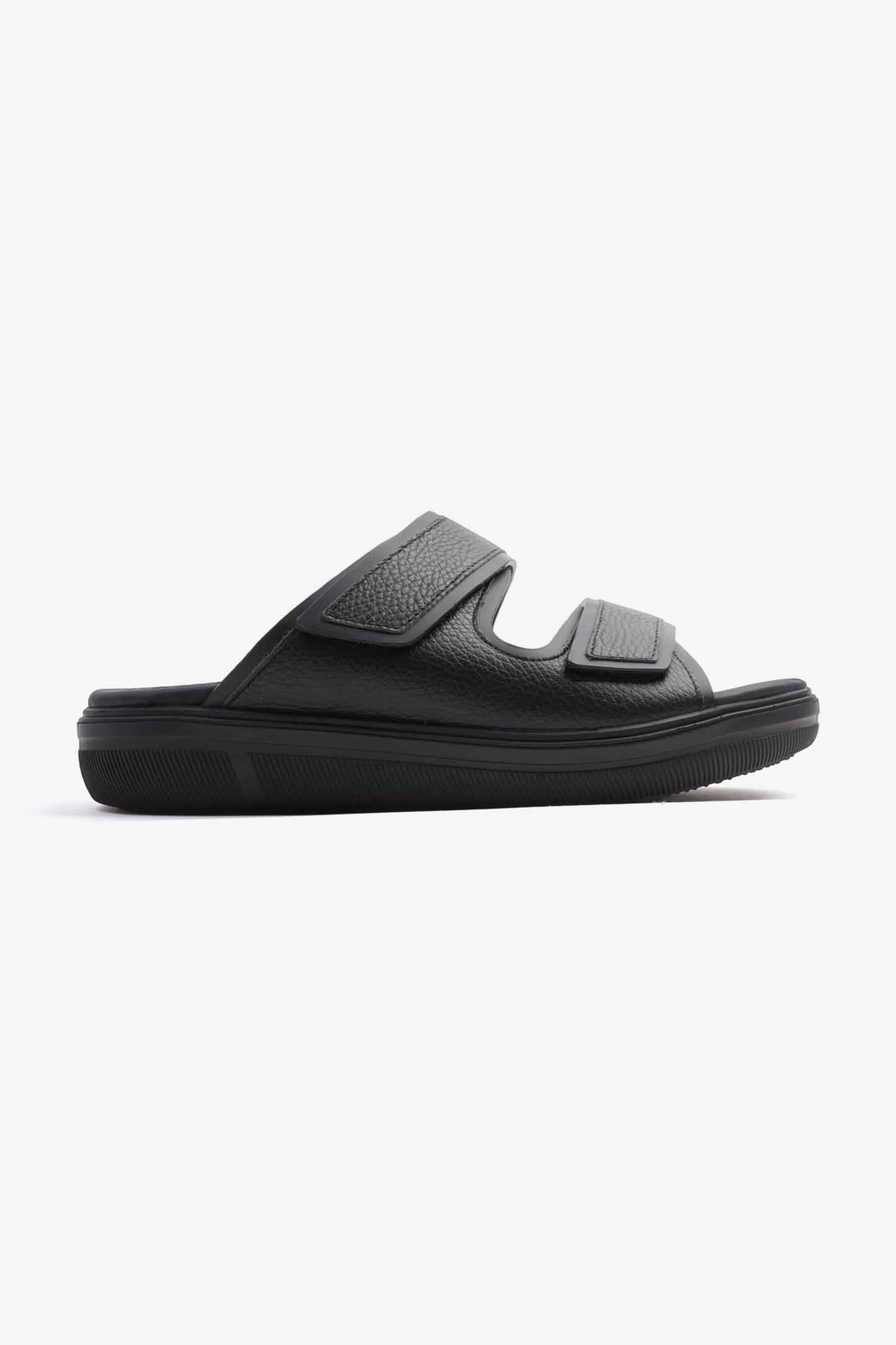 UOMO CAVALIER MENS'S DESIGNER SANDALS WITH STRAP BLACK - Seventy7