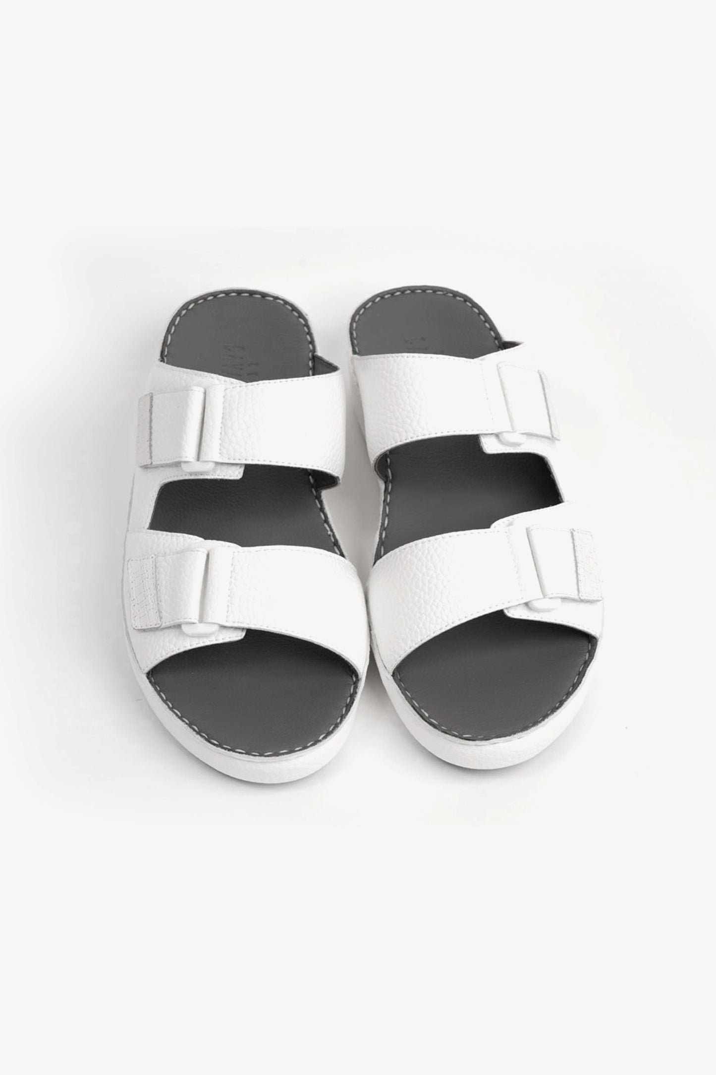 UOMO CAVALIER MEN'S ARABIC SANDAL WITH ADJUSTABLE STRAP WHITE - Seventy7