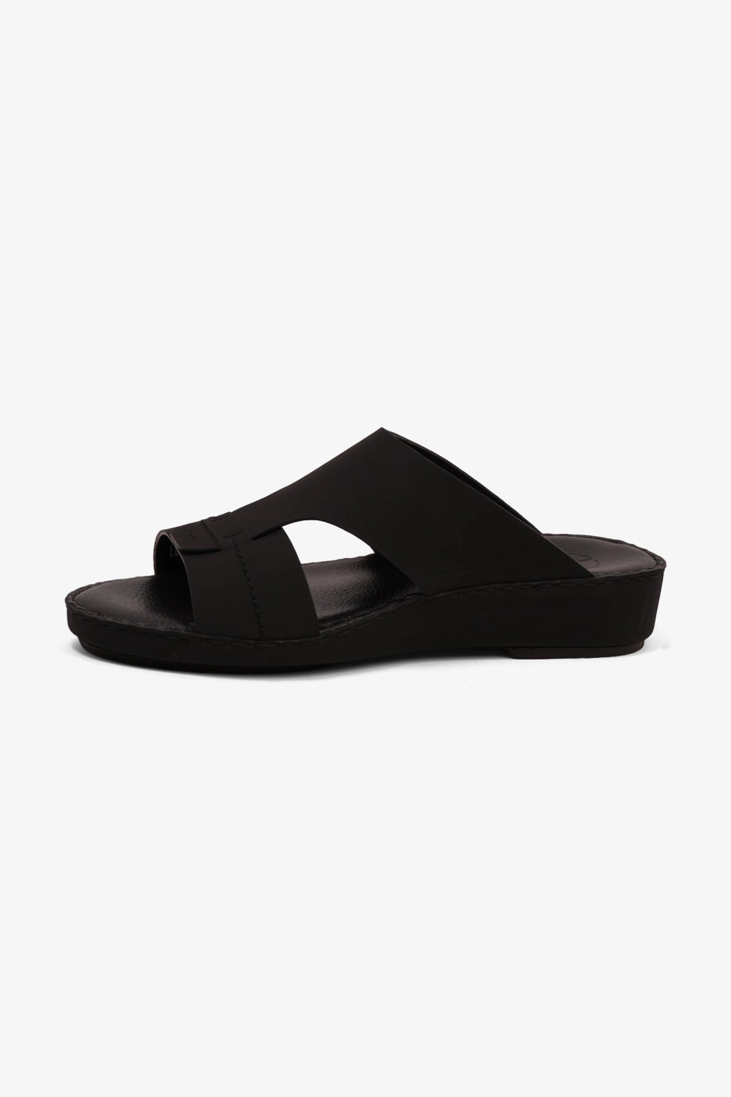 COMFORT PLUS MATTE MODERN LEATHER SANDALS BLACK - Seventy7