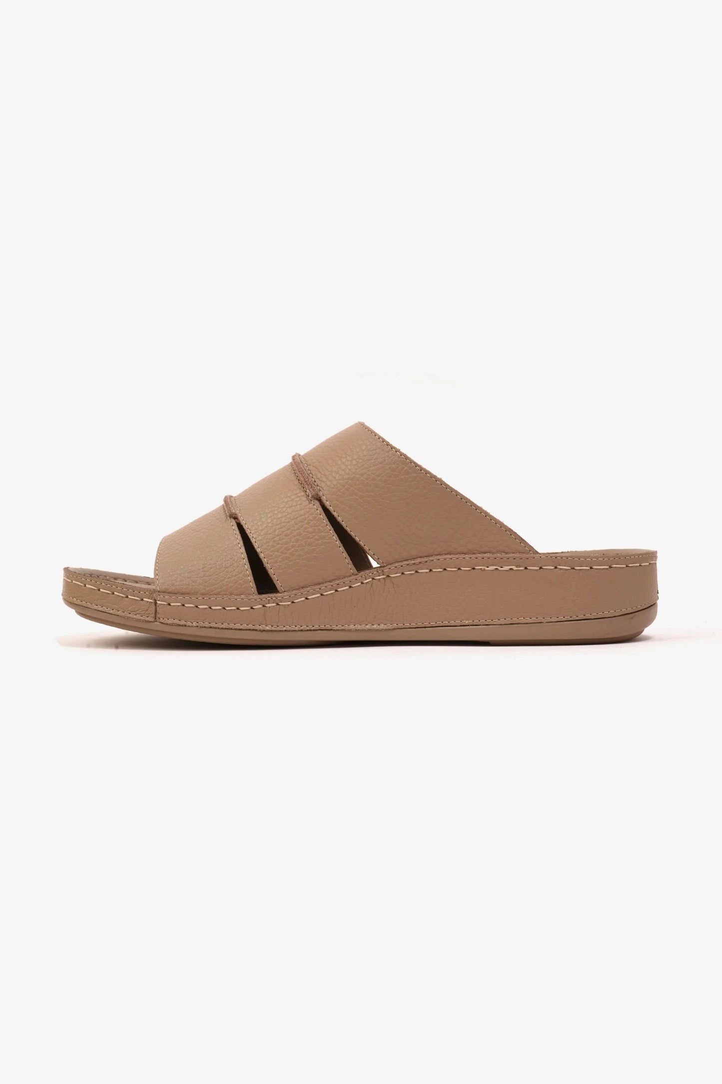 COMFORT PLUS MEN'S LEATHER SLIDE SANDAL SAND - Seventy7