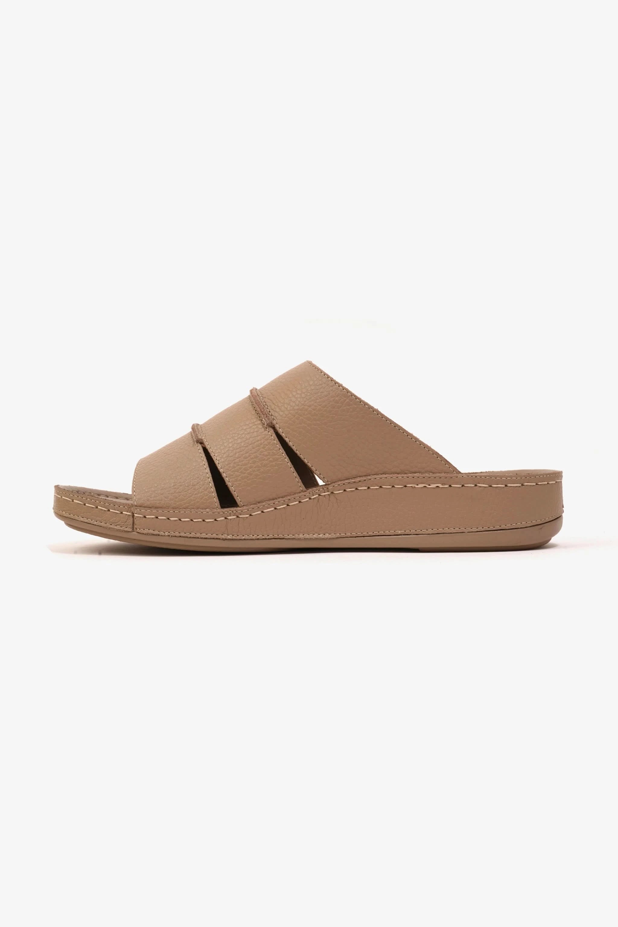 COMFORT PLUS MEN'S LEATHER SLIDE SANDAL SAND - Seventy7