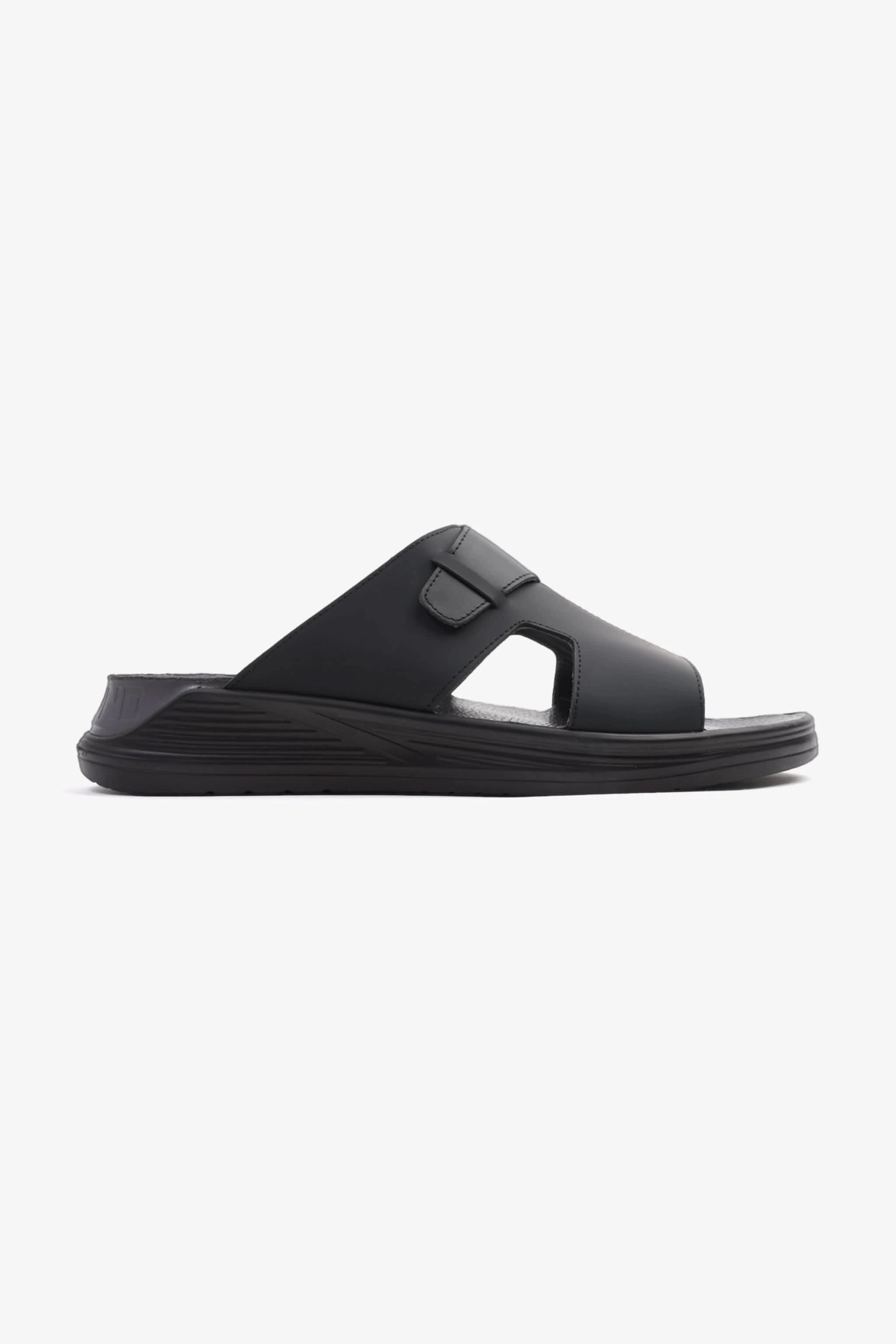 UOMO CAVALIER CLASSIC TRADITIONAL ARAB SANDALS BUCKLE STRAPS BLACK - Seventy7