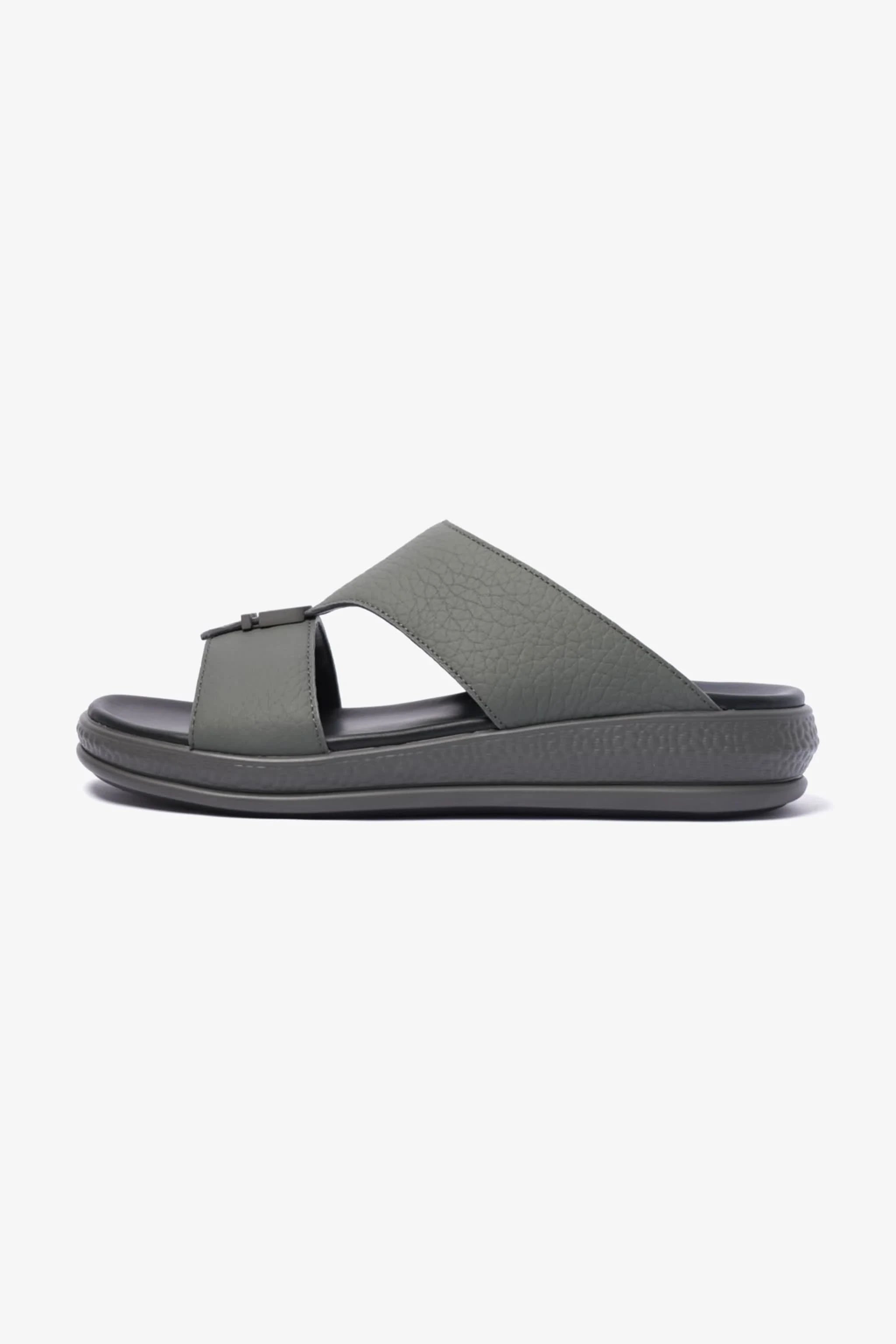 COMFORT PPLUS STYLISH TRIMS MENS LEATHER SANDALS GREY - Seventy7