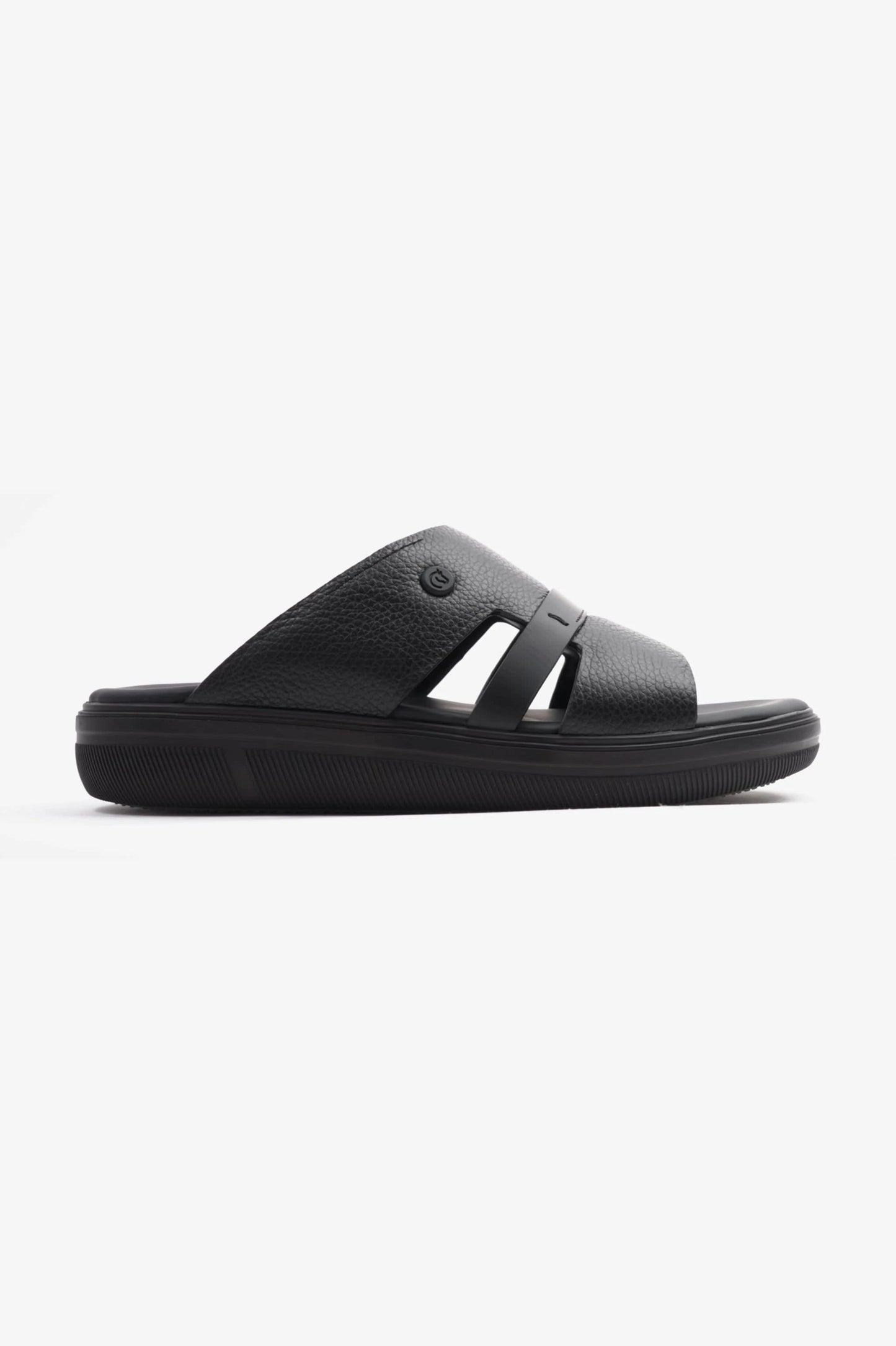 UOMO CAVALIER ARABIC SANDALS MEN'S CRAFTED GENUINE LEATHER BLACK - Seventy7
