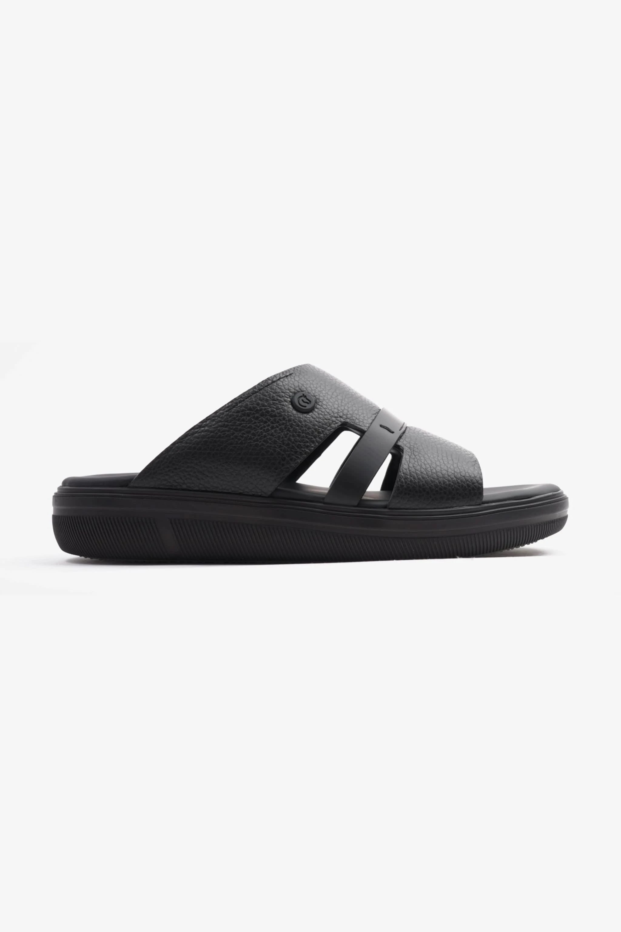 UOMO CAVALIER ARABIC SANDALS MEN'S CRAFTED GENUINE LEATHER BLACK - Seventy7