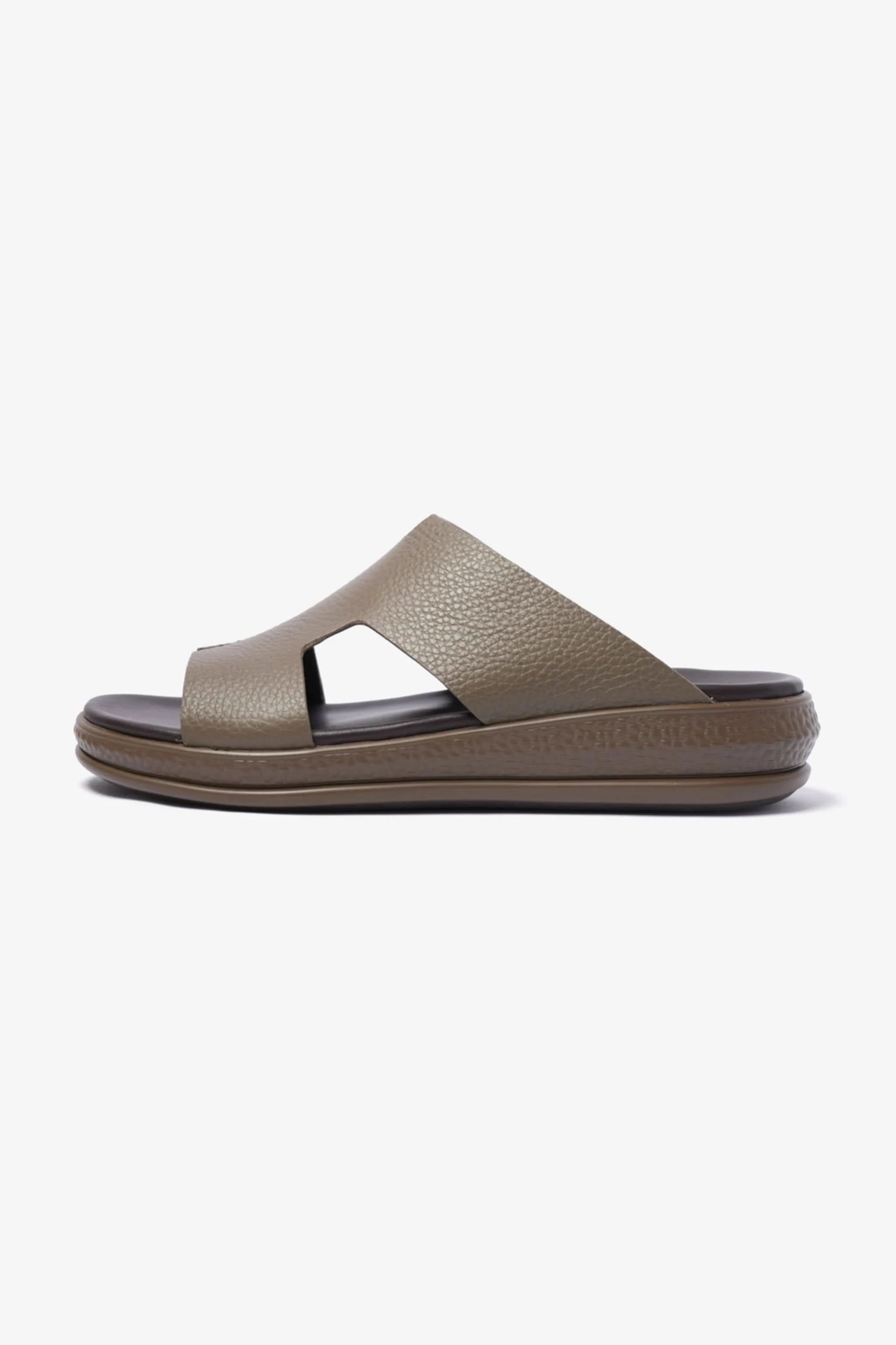 COMFORT PLUS CLASSIC LEATHER SANDALS FOR MENS TRUFFLE - Seventy7