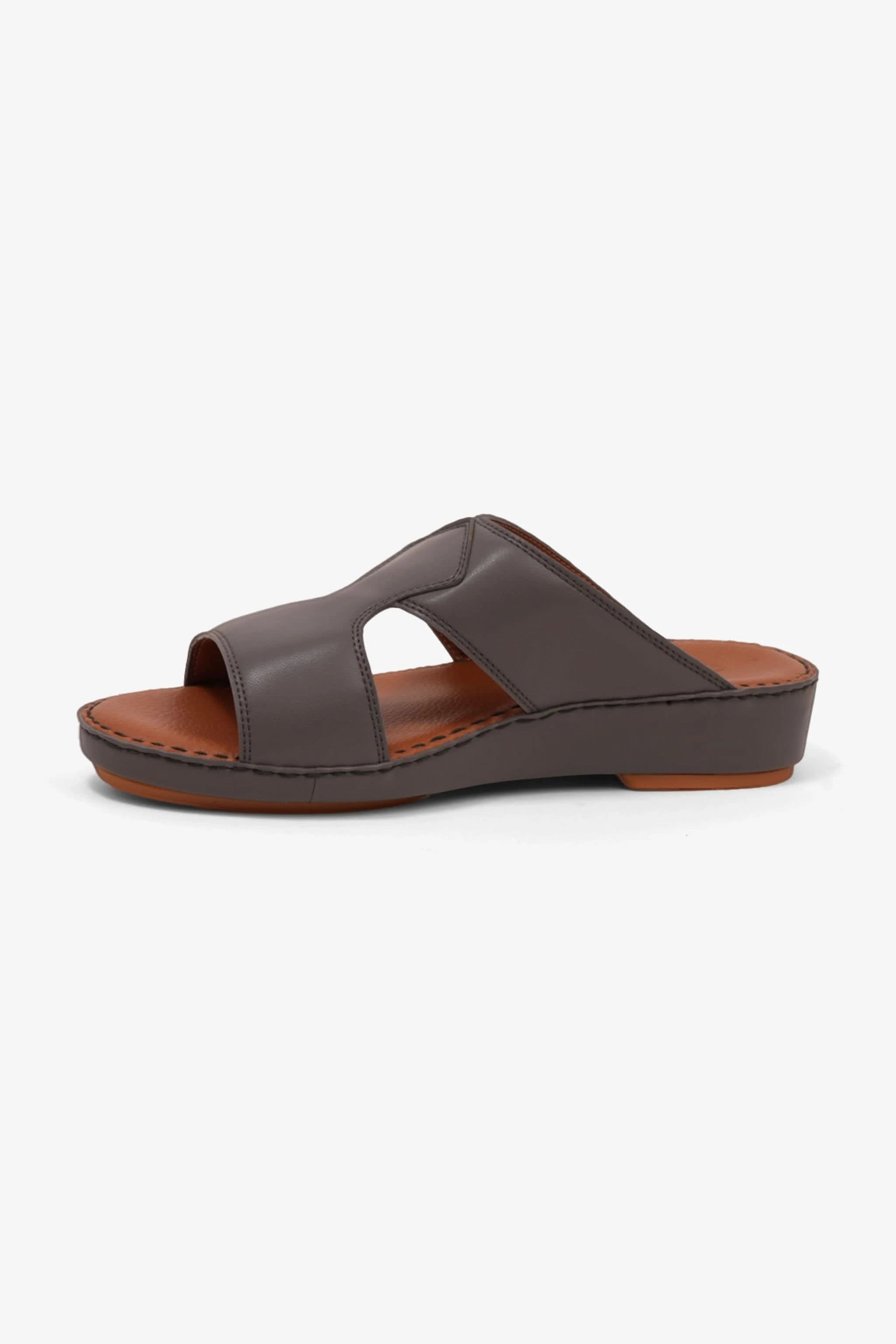 COMFORT PLUS LUXURIOUS LEATHER SANDAL FOR EVERYDAY DARK-GREY - Seventy7