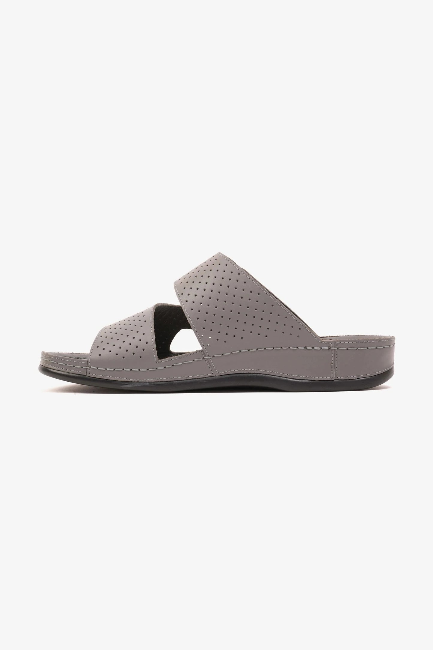 Comfort Plus Men's Al Waha Textured Slip-On Arabic Sandals Grey - Seventy7