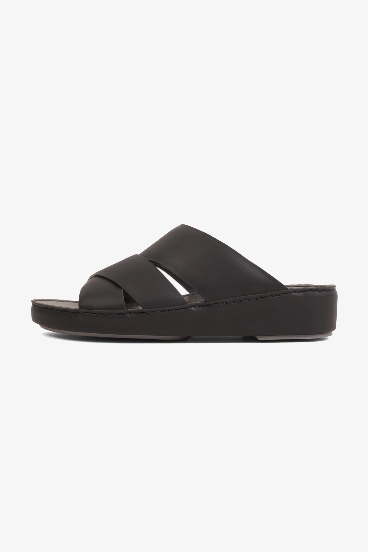 UOMO CAVALIER MEN'S ELITE LEATHER ARABIC SANDALS BLACK - Seventy7