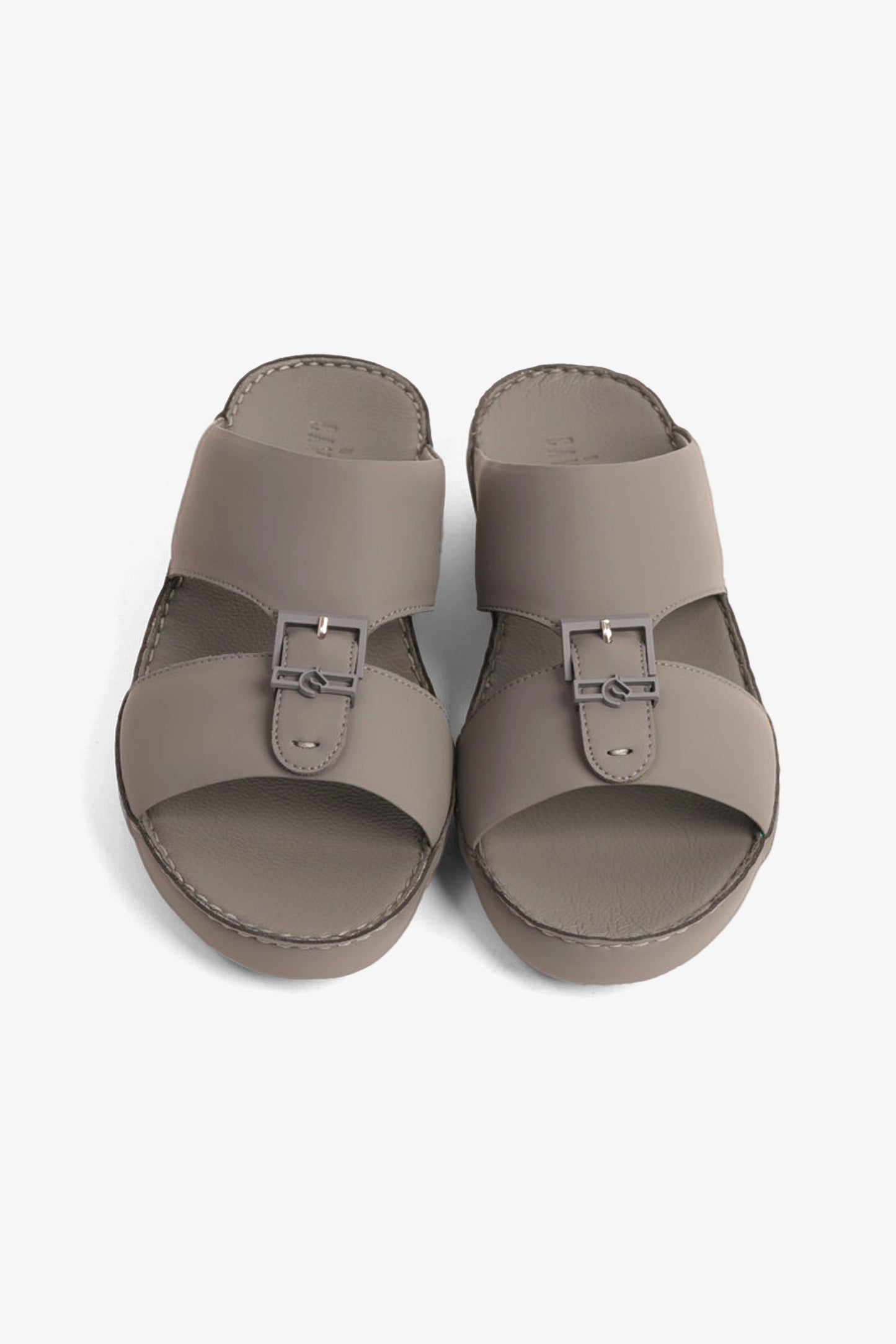 UOMO CAVALIER EMBOSSED LEATHER HANDSTITCHED ARABIC SANDALS GREY - Seventy7