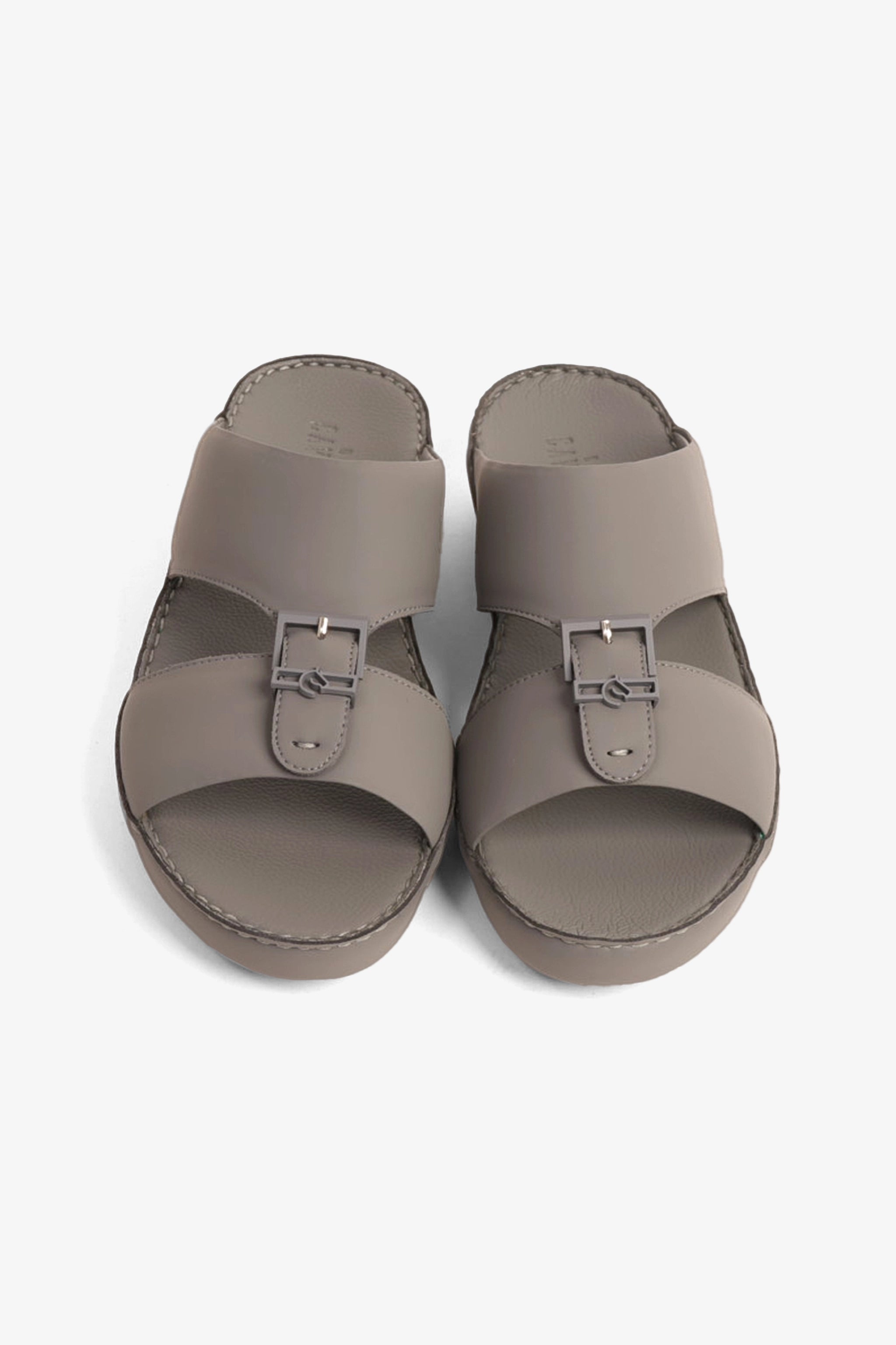 UOMO CAVALIER EMBOSSED LEATHER HANDSTITCHED ARABIC SANDALS GREY - Seventy7