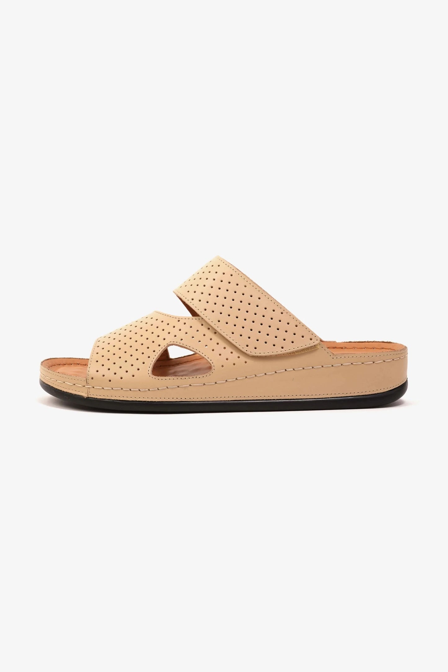 Comfort Plus Men's Al Waha Textured Slip-On Arabic Sandals Beige - Seventy7
