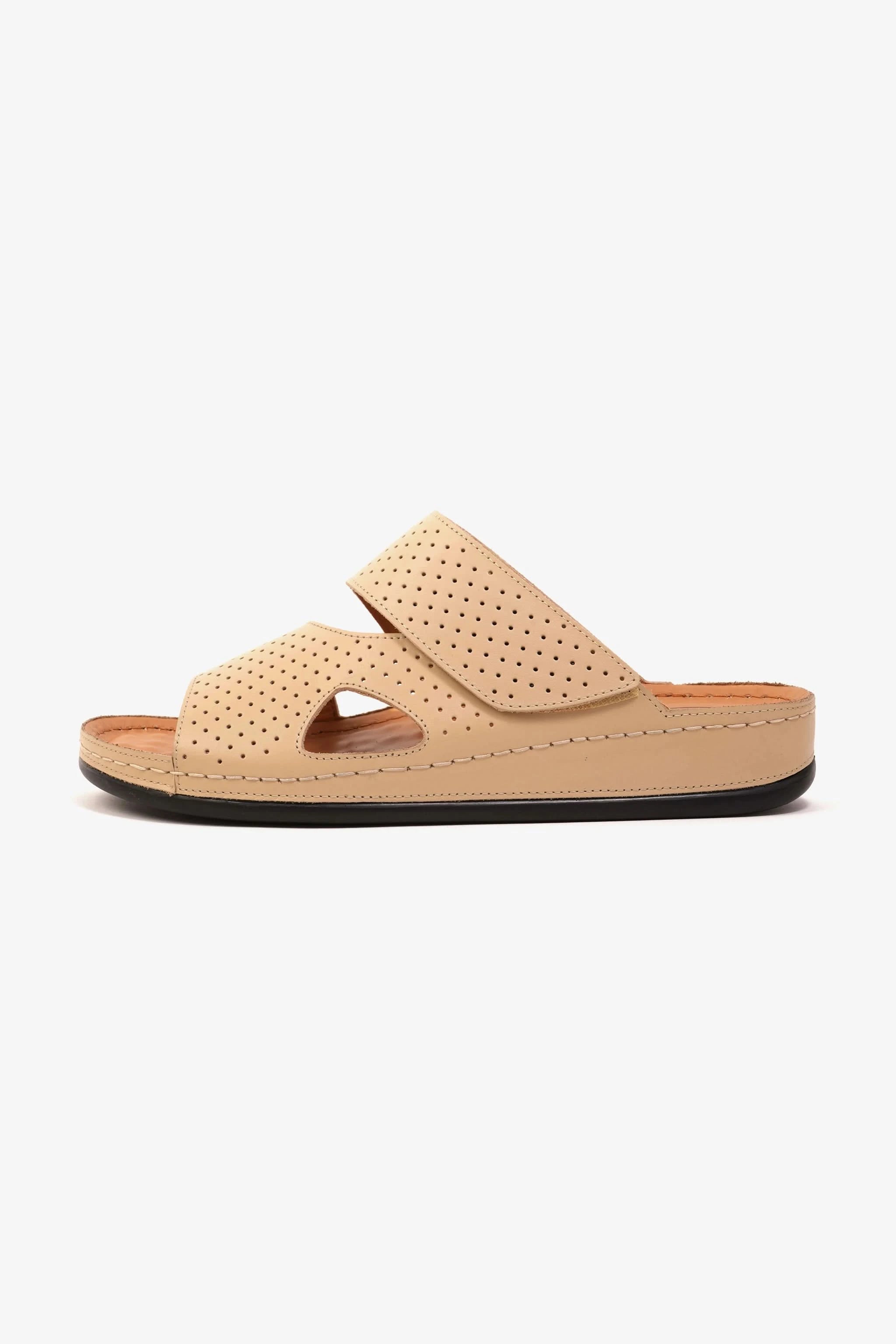 Comfort Plus Men's Al Waha Textured Slip-On Arabic Sandals Beige - Seventy7