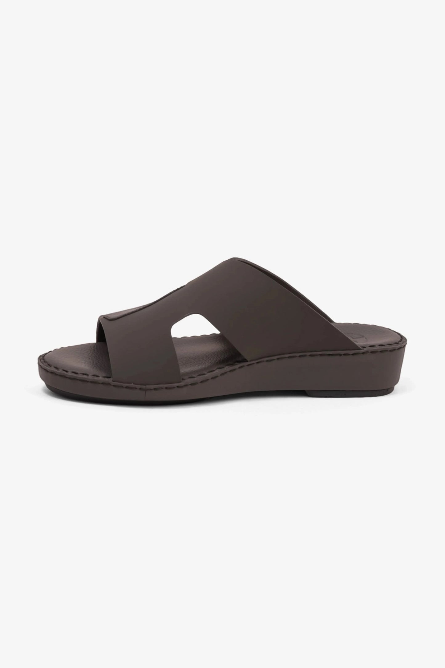 COMFORT PLUS ULTRA COMFORTABLE LEATHER SLIP-ON SANDALS DARK-GREY - Seventy7