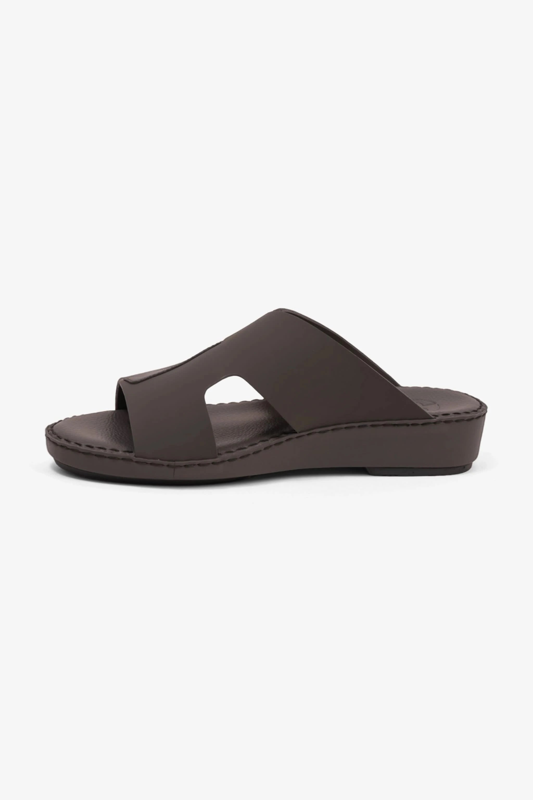 COMFORT PLUS ULTRA COMFORTABLE LEATHER SLIP-ON SANDALS DARK-GREY - Seventy7